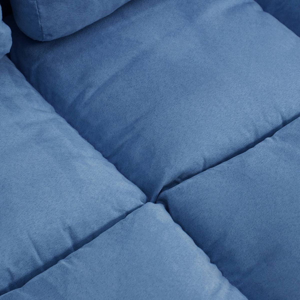 Floor Chair 2-In-1 Floor Chair Folding Bed Backrest 3 Positions Adjustable Seat Cushion Velvet Steel Blue 102X73X60Cm