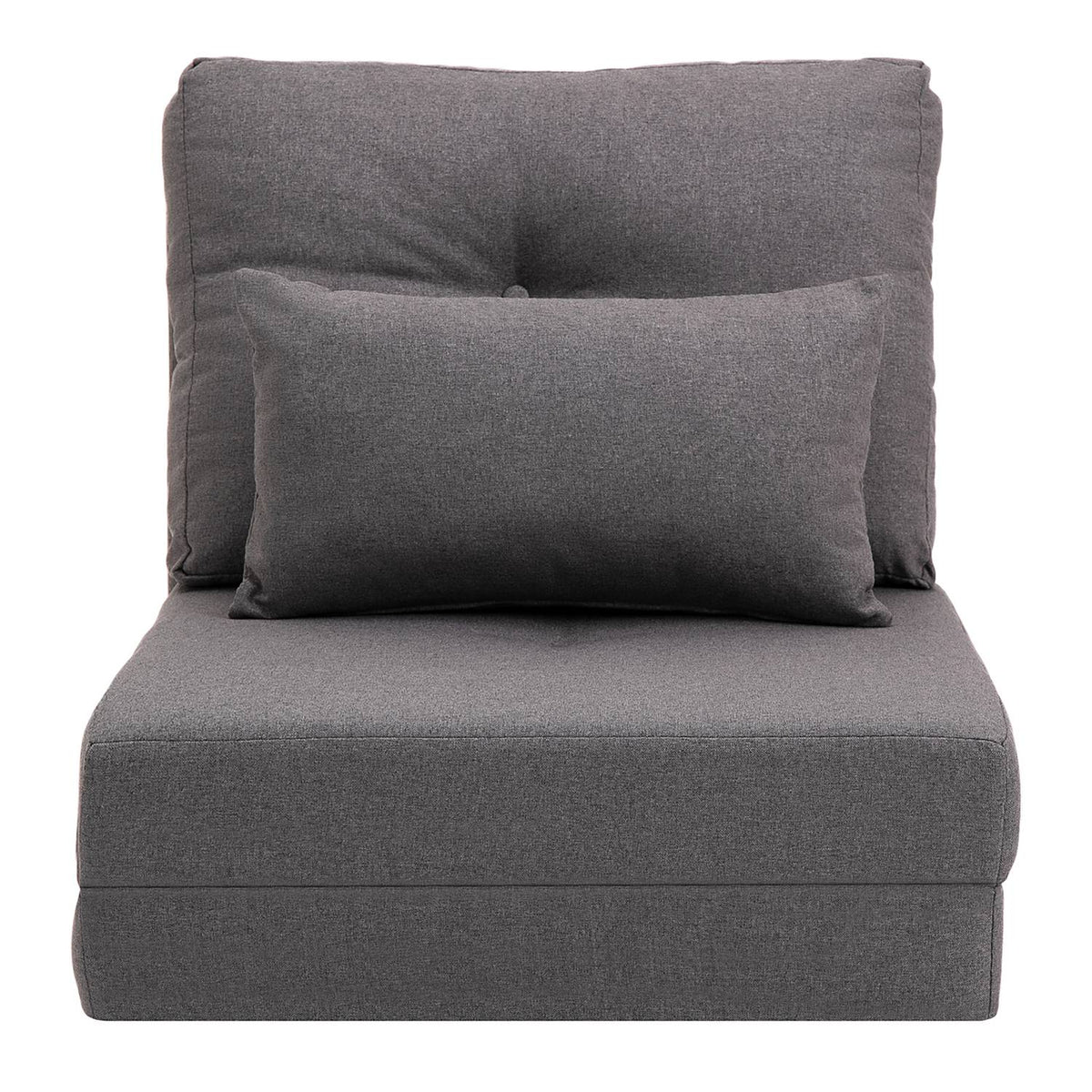 Floor Chair 2-In-1 Folding Bed With Adjustable Backrest, Floor Sofa With Decorative Cushions, Linen, Floor Seat Cushion