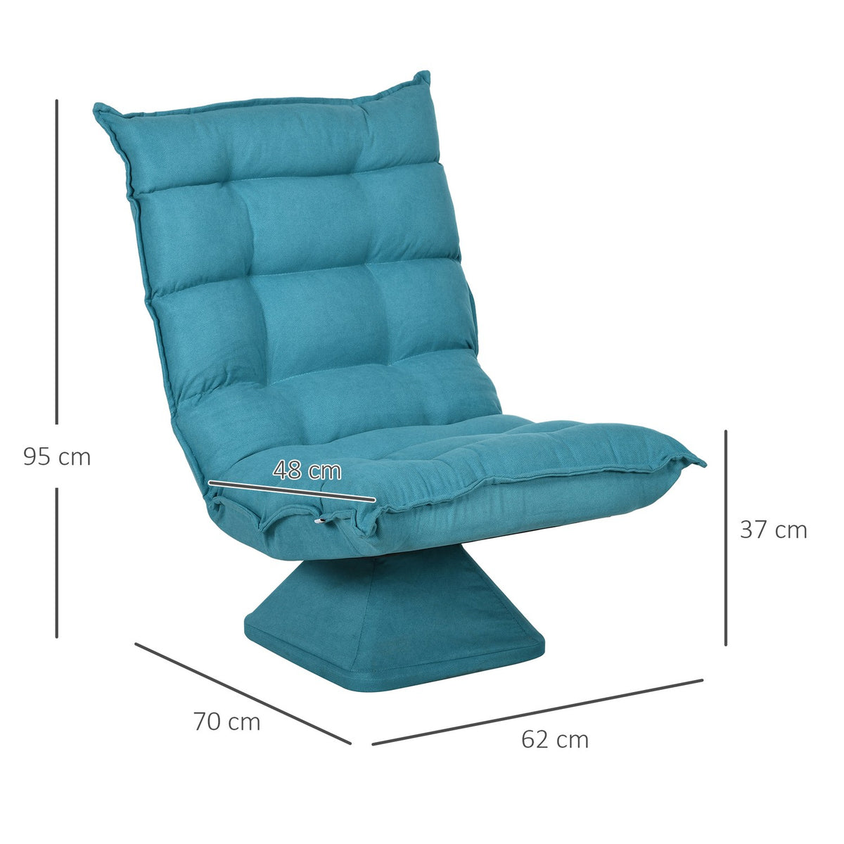Floor Chair Adjustable Floor Sofa Swivel Meditation Chair Relax Chair Lazy Sofa Living Room Office Blue