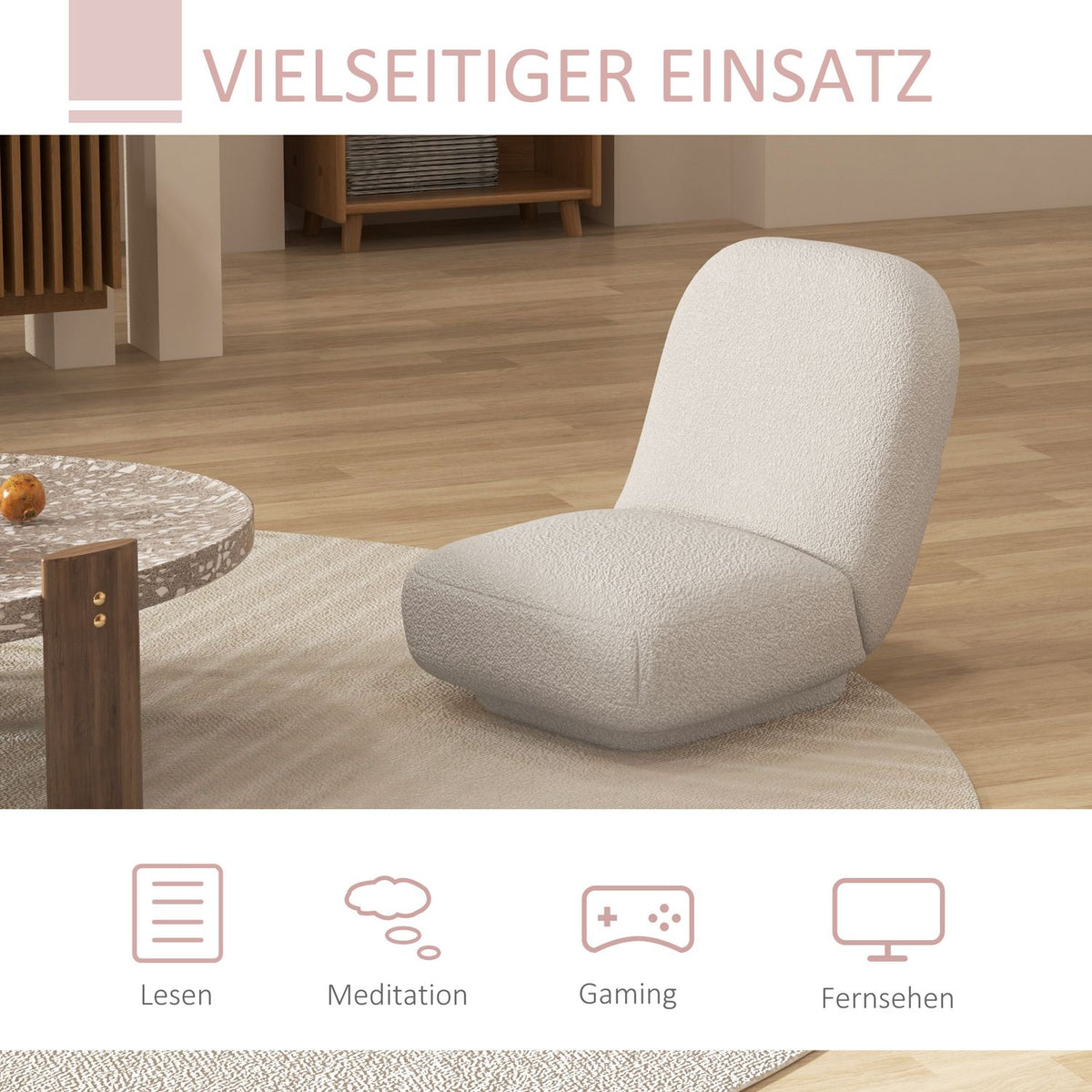 Floor Chair Floor Chair & Floor Sofa In Velvet Look Meditation Chair Lazy Sofa For Living Room Bedroom Cream
