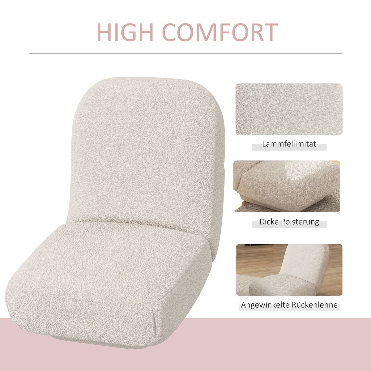 Floor Chair Floor Chair & Floor Sofa In Velvet Look Meditation Chair Lazy Sofa For Living Room Bedroom Cream