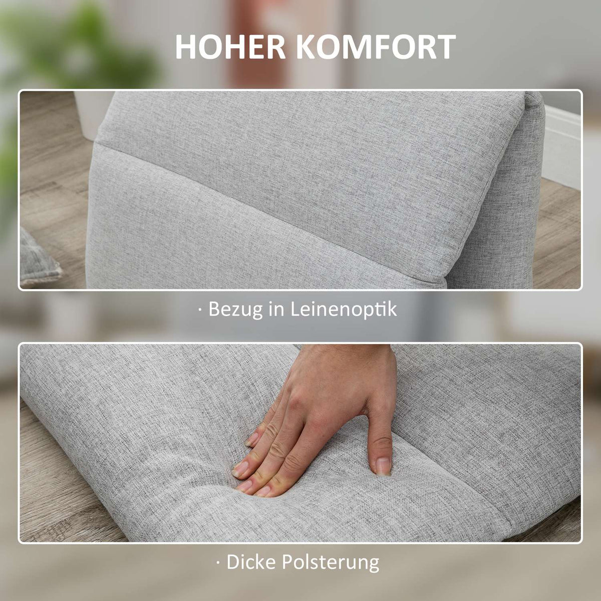 Floor Chair, Floor Chair With 5-Level Adjustable Backrest, Folding Floor Sofa With Reclining Function, Floor Cushion