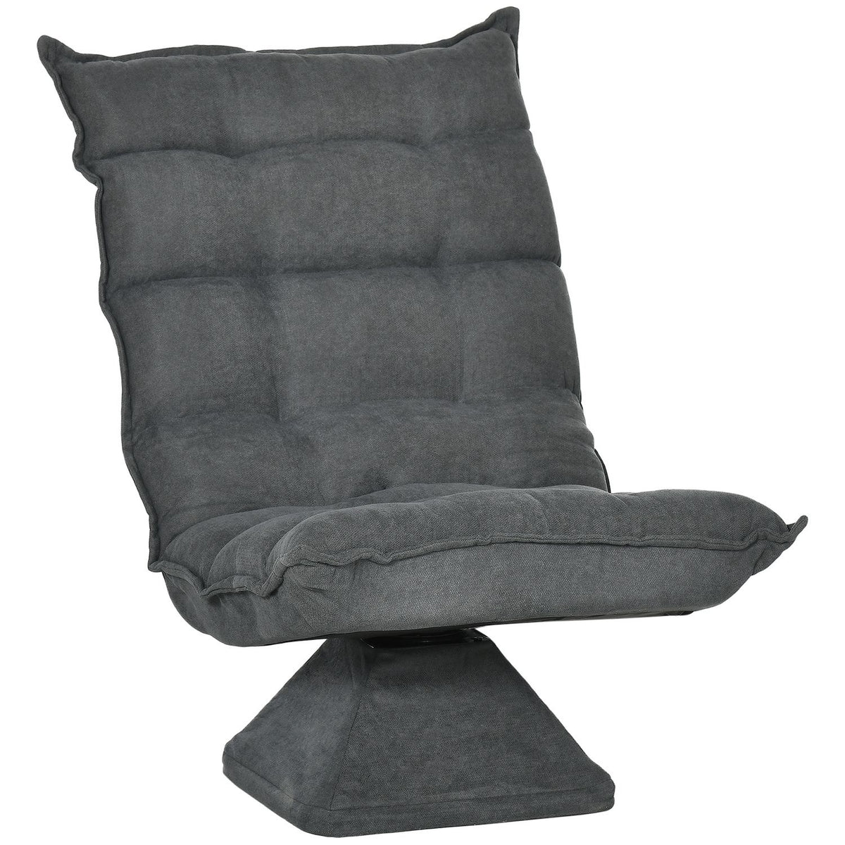 Floor Chair Floor Sofa With Adjustable Backrest, Swivel Relaxation Chair, Floor Seat Cushion For Living Room, Office, Microfiber Cloth, Gray