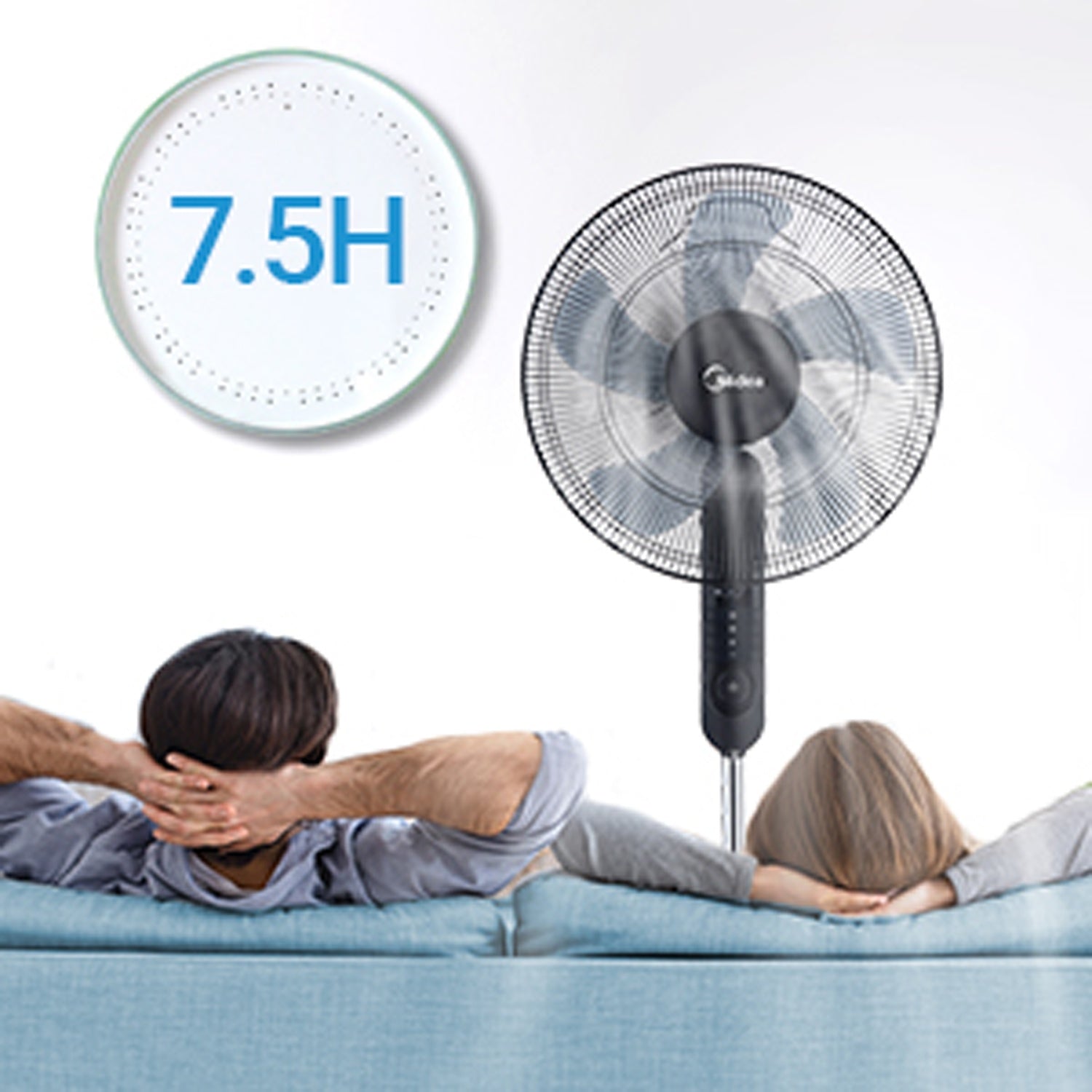 Floor Fan 3 Speeds and Remote Control, Black