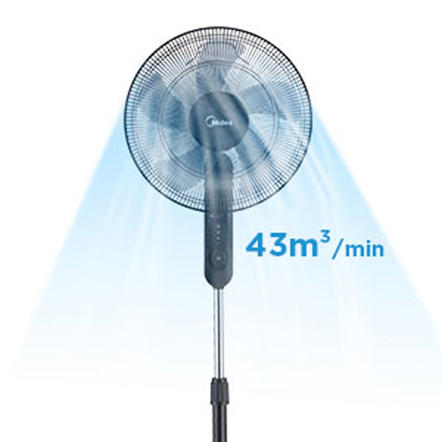 Floor Fan 3 Speeds and Remote Control, Black