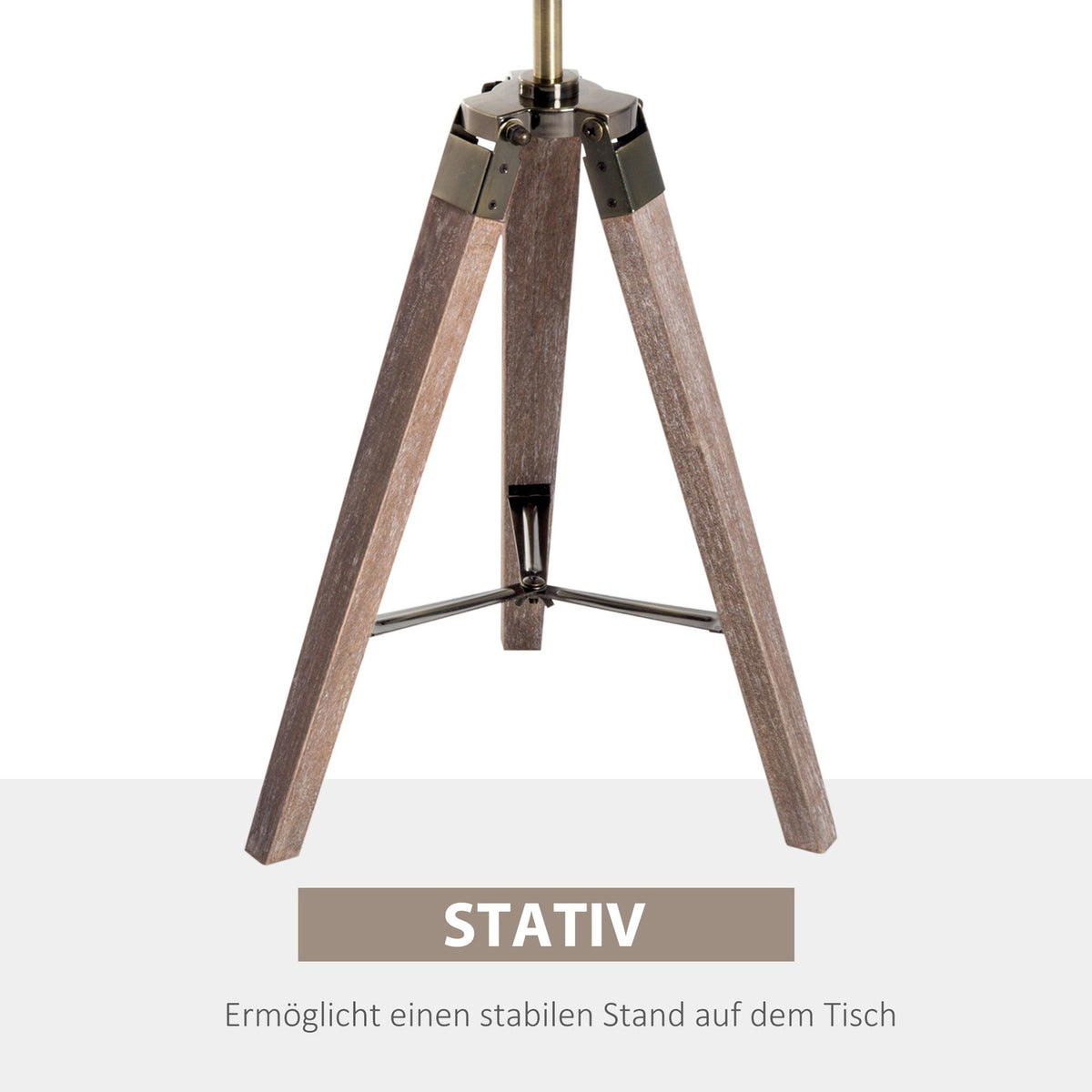 Floor Lamp Design Table Lamp Headlight E14, Tripod Stainless Steel, 33X33X65Cm