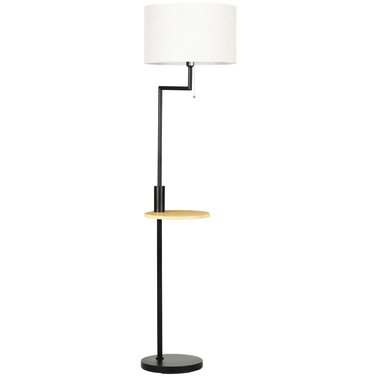 Floor Lamp, Floor Lamp With Shelf, 40 W Floor Lamp With Usb Port, Floor Lamp, Steel, Cream, Ø40 X 168 Cm, Excluding Light Bulb