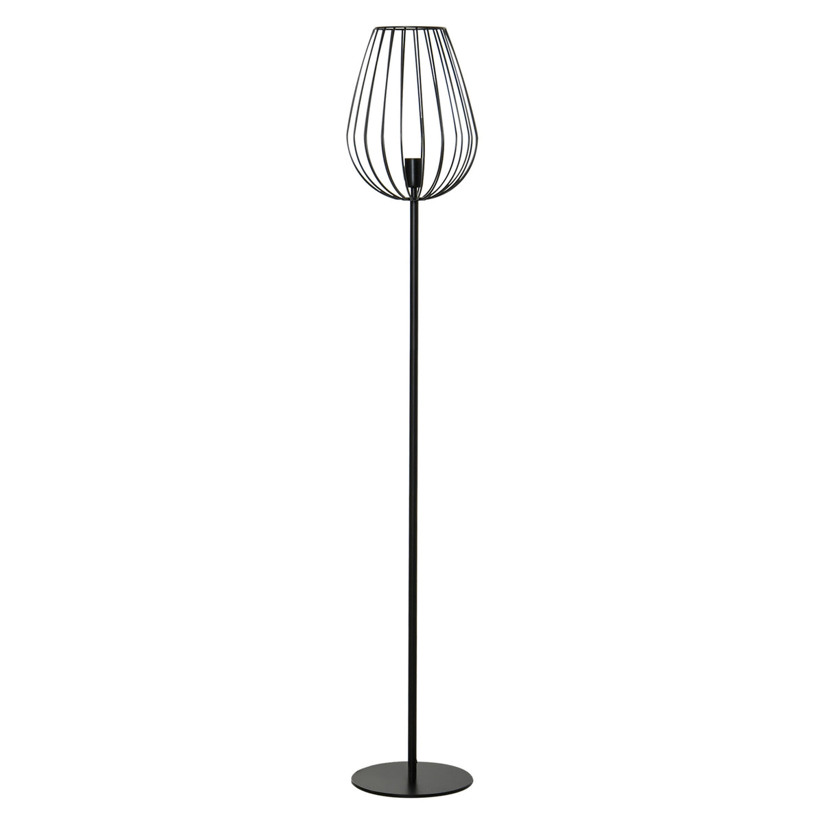 Floor Lamp Retro Industrial Style With Metal Mesh Cage Shade, Ø27.5X159Cm