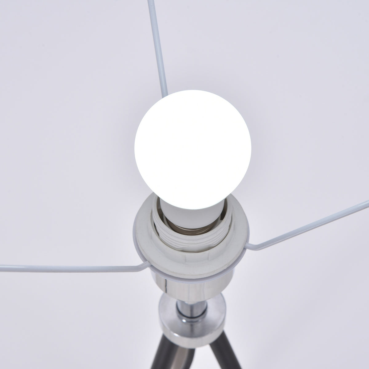 Floor Lamp Tripod Bedroom Floor Lamp, Scandinavian, Fabric & Metal, Black, ∅73X156Cm