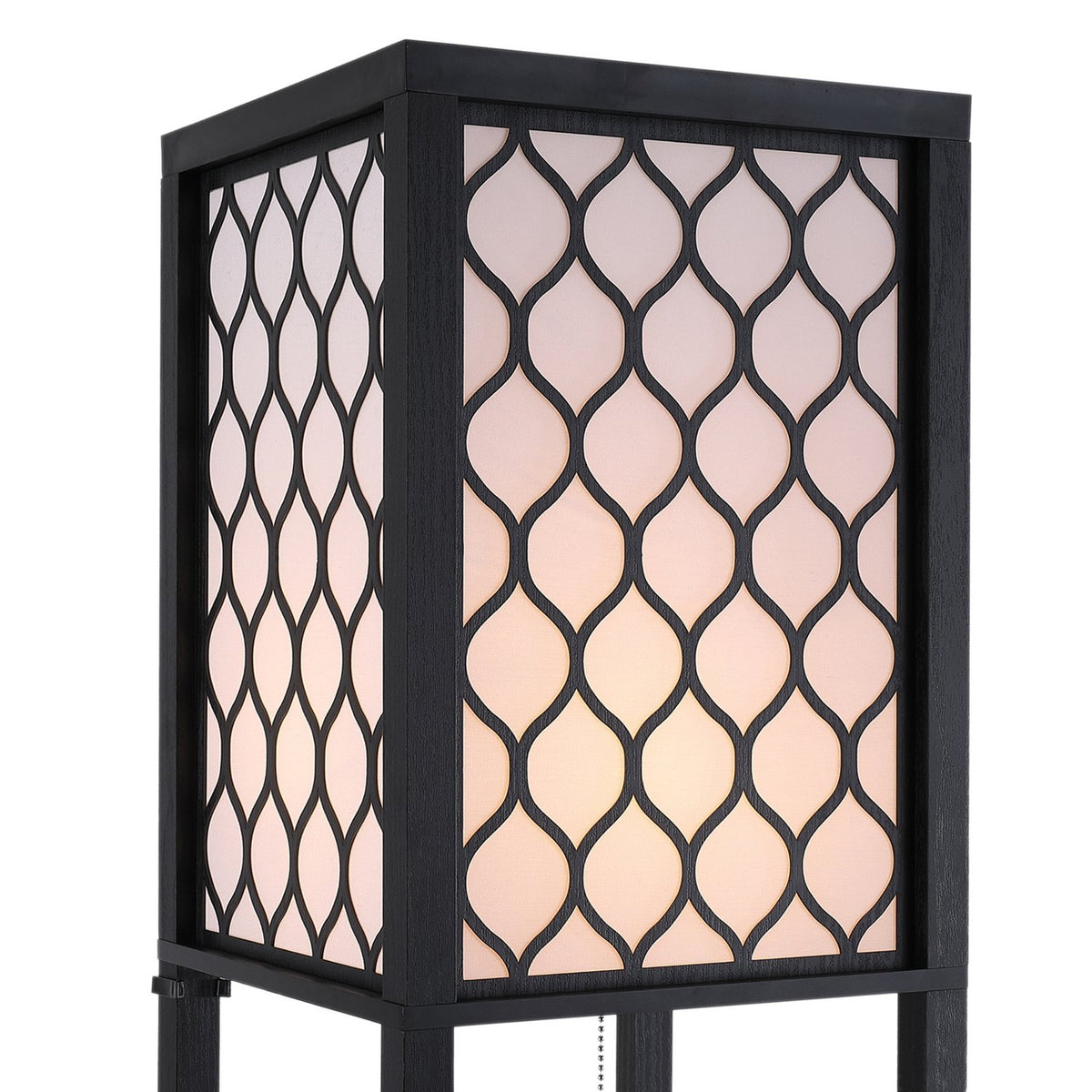Floor Lamp With Shelves Floor Lamp, Interior Lighting, E27, Up To 40W, For Living Room/Bedroom, Wood, Black, 26X26X160 Cm