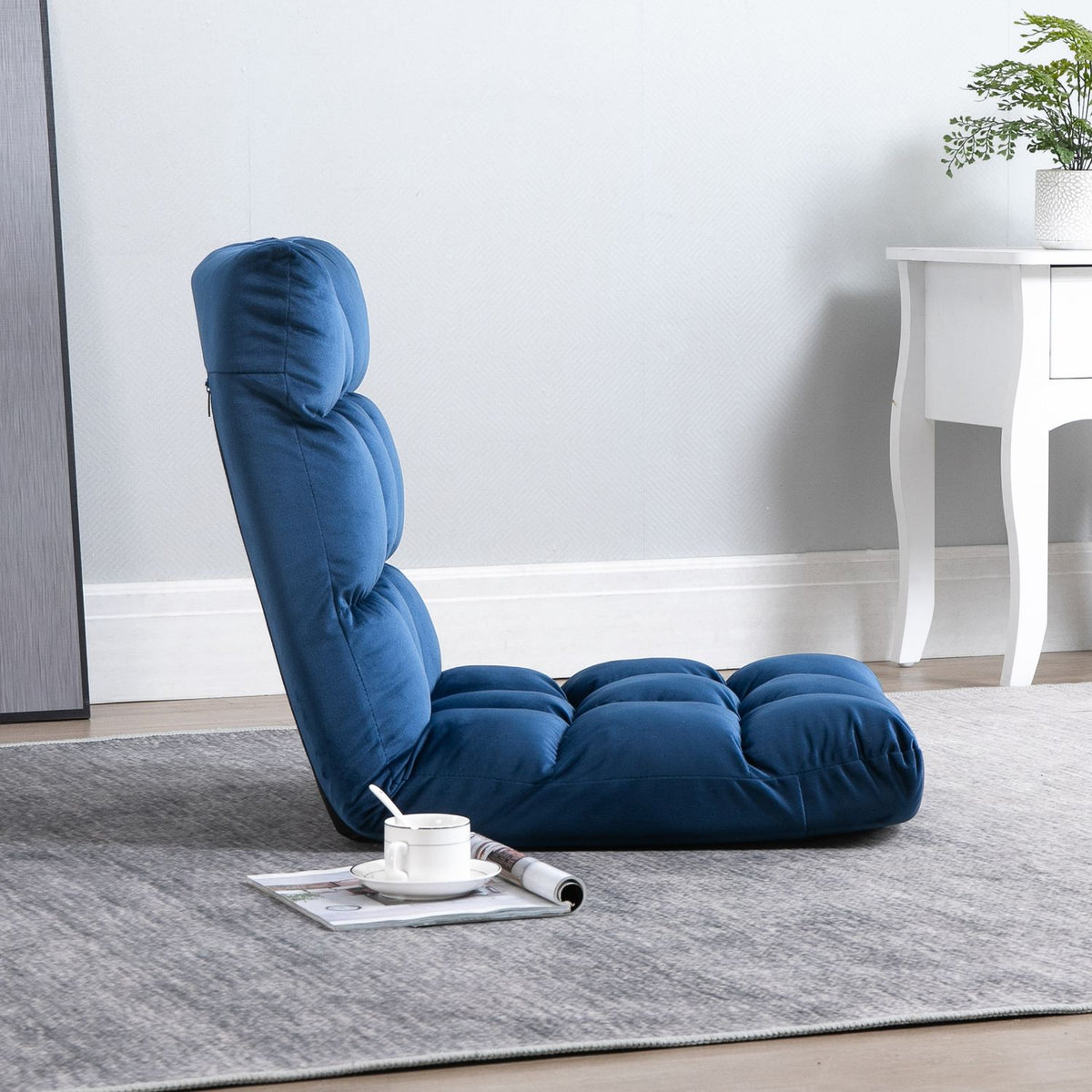 Floor chair 3-in-1 folding floor chair with backrest, 13 positions, seat cushion, metal, foam, 55x71x53.5cm