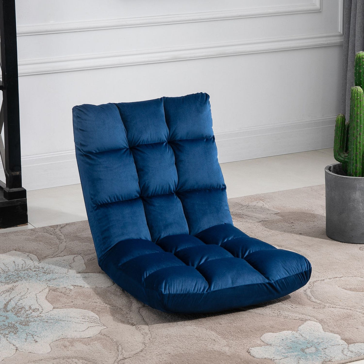 Floor chair 3-in-1 folding floor chair with backrest, 13 positions, seat cushion, metal, foam, 55x71x53.5cm