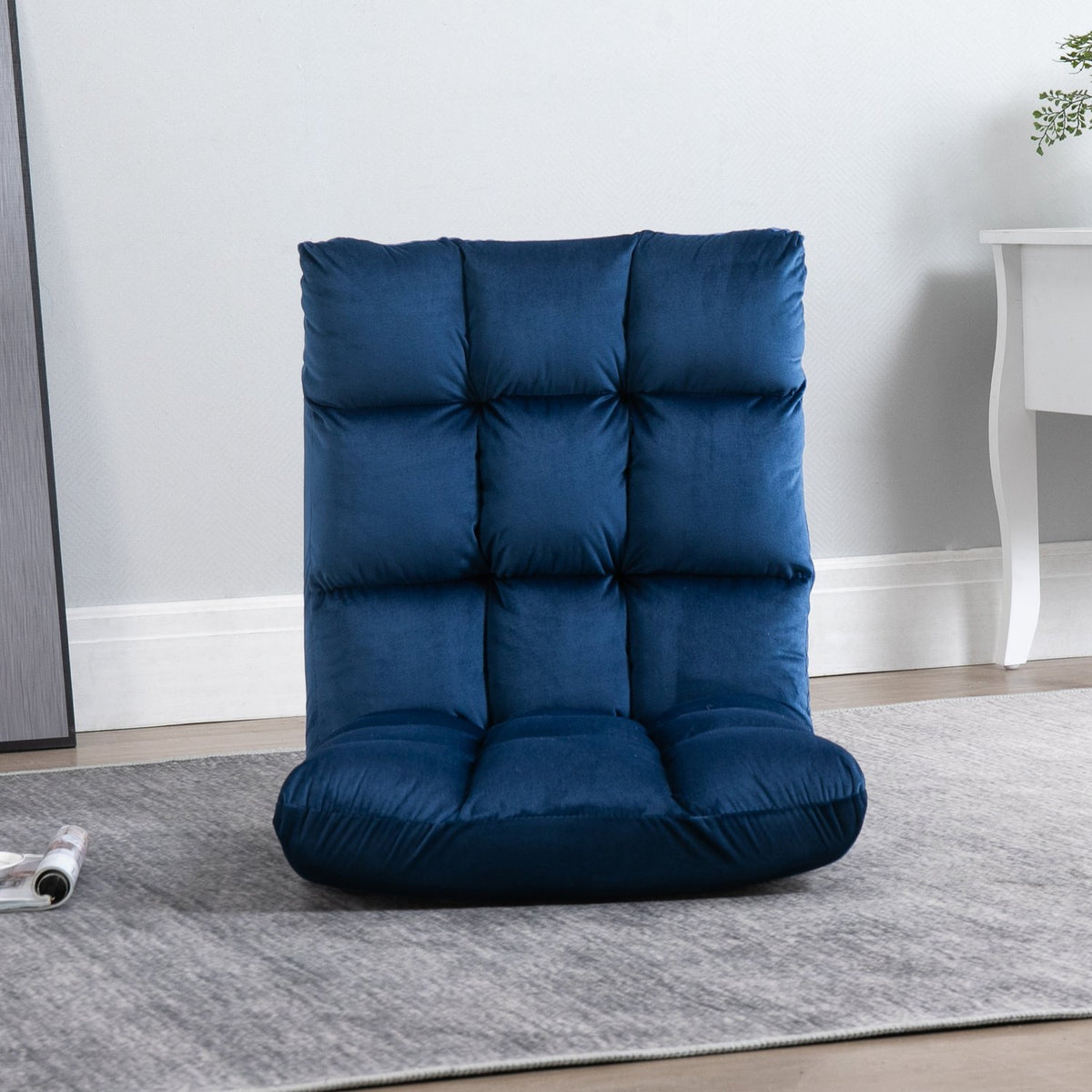 Floor chair 3-in-1 folding floor chair with backrest, 13 positions, seat cushion, metal, foam, 55x71x53.5cm