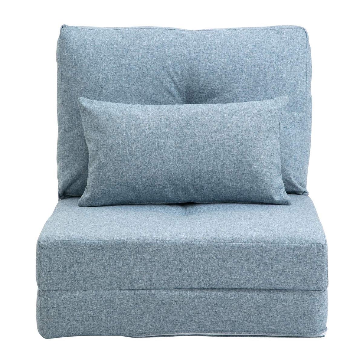 Floor chair folding mattress sleeping mat, 2-in-1 design, removable pillow, 60 x 80 x 56 cm, sky blue