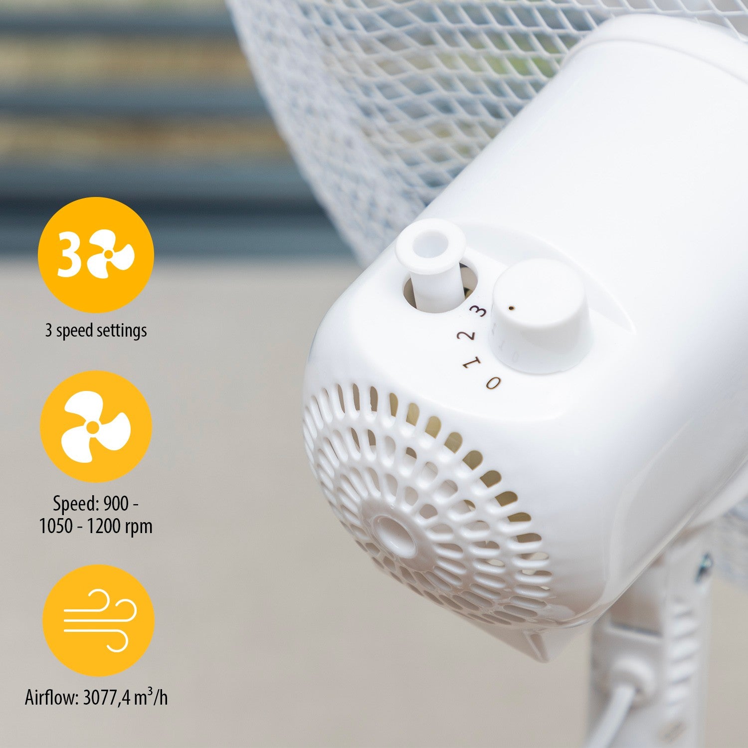 Floor fan 23cm Adjustable Height 85-115 cm