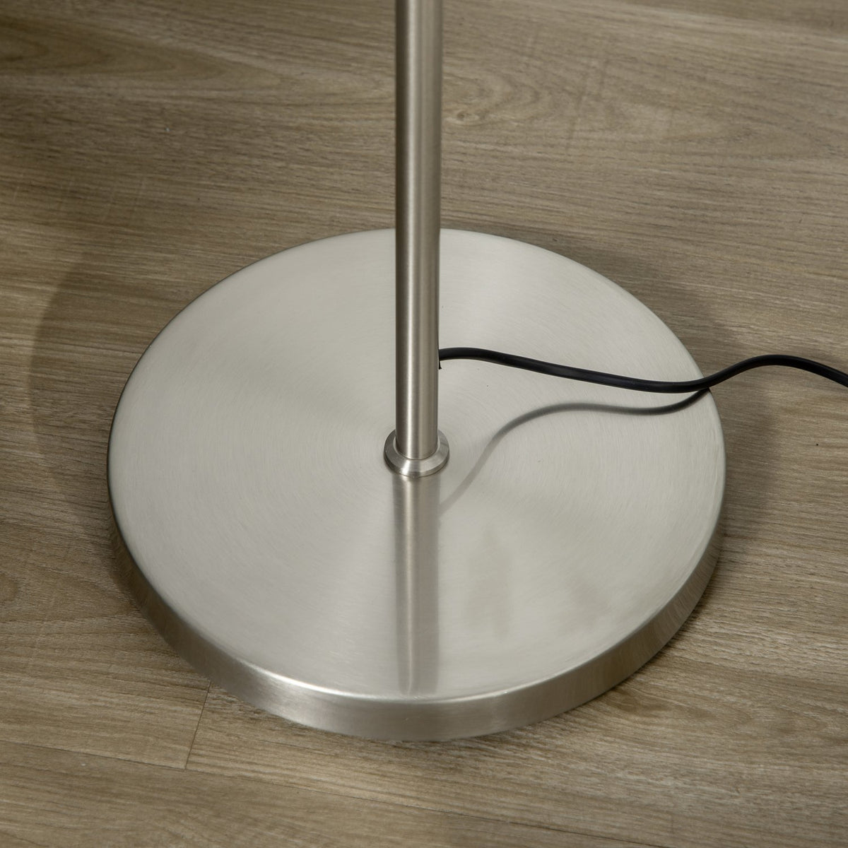 Floor lamp 40W floor lamp with E27 socket & 3 glass lampshades, silver + white, for living room, 169 cm