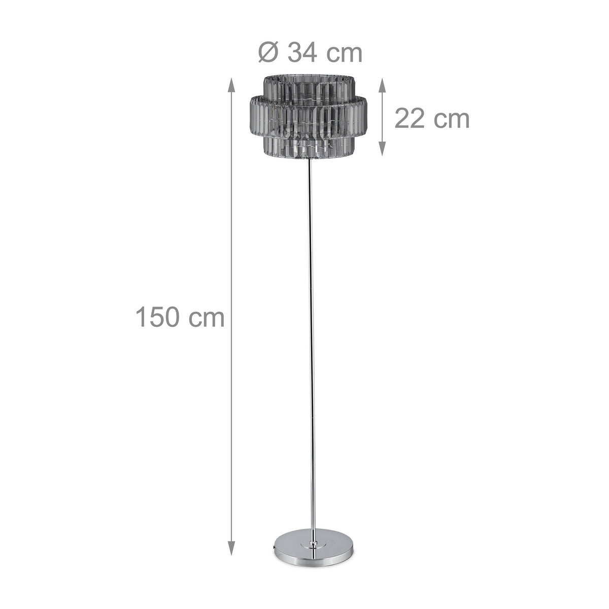 Floor lamp crystal gray