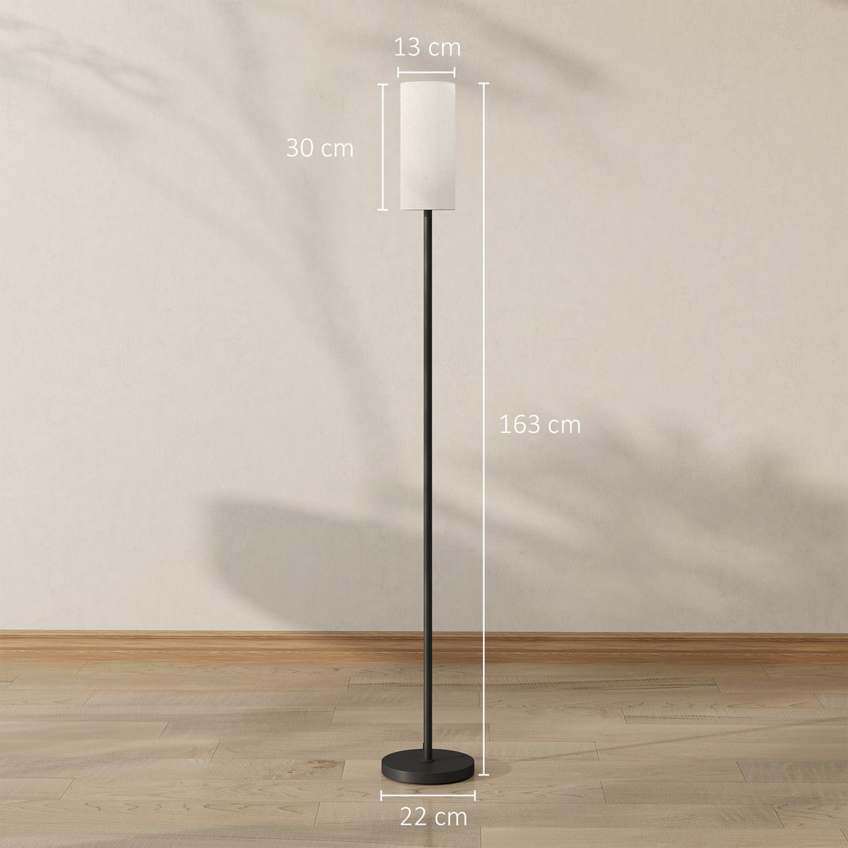 Floor lamp, floor lamp with fabric lampshade, E27 socket, floor lamp floor lamp with foot switch for living room, bedroom, excl. bulb, white |