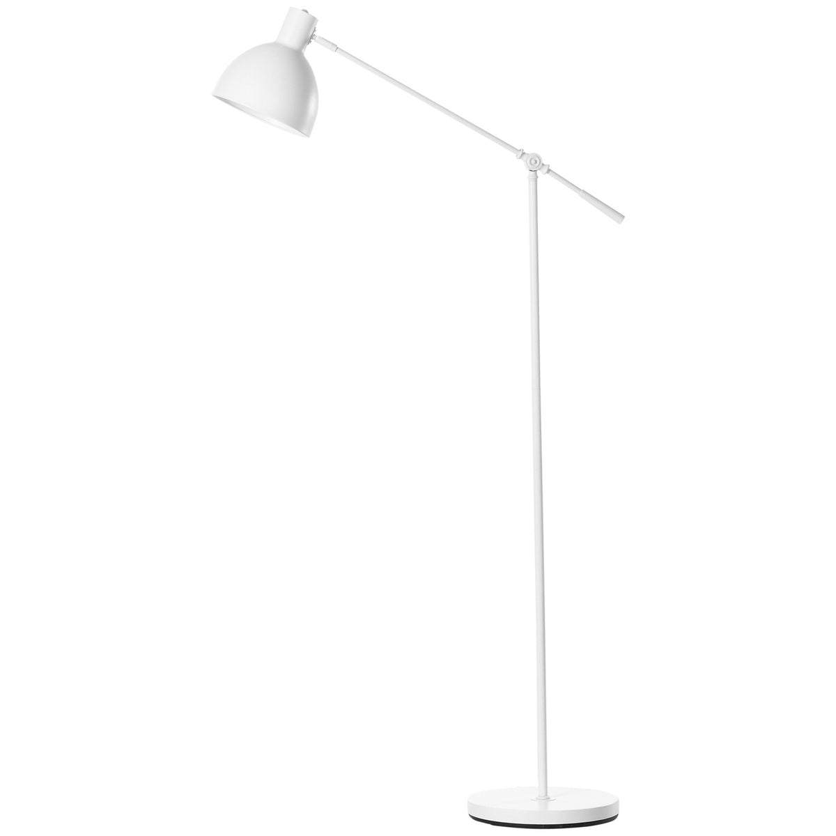 Floor lamp height-adjustable, swiveling floor lamp, 40 W floor lamp excl. bulb, reading lamp arc lamp with E27 base, for living room, bedroom, white