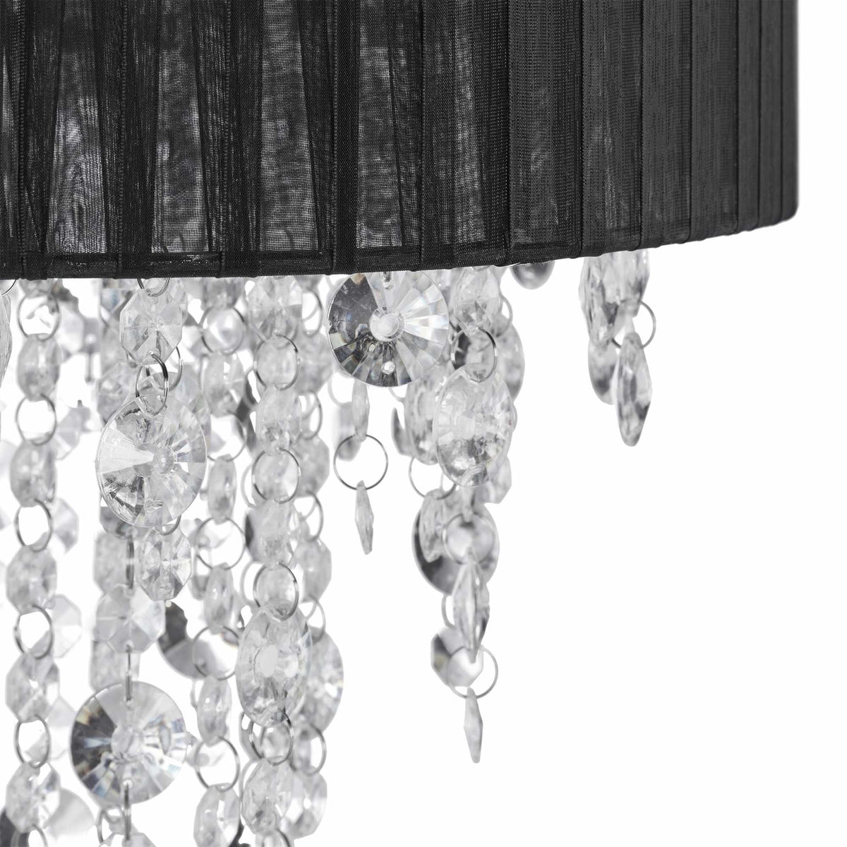 Floor lamp with crystals black