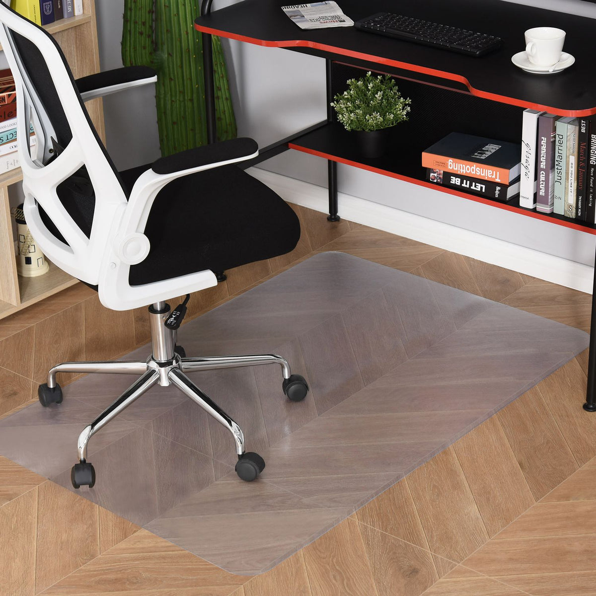 Floor protection mat 90 x 120 cm office chair underlay in transparent, scratch-resistant chair underlay, floor mat for hard floors