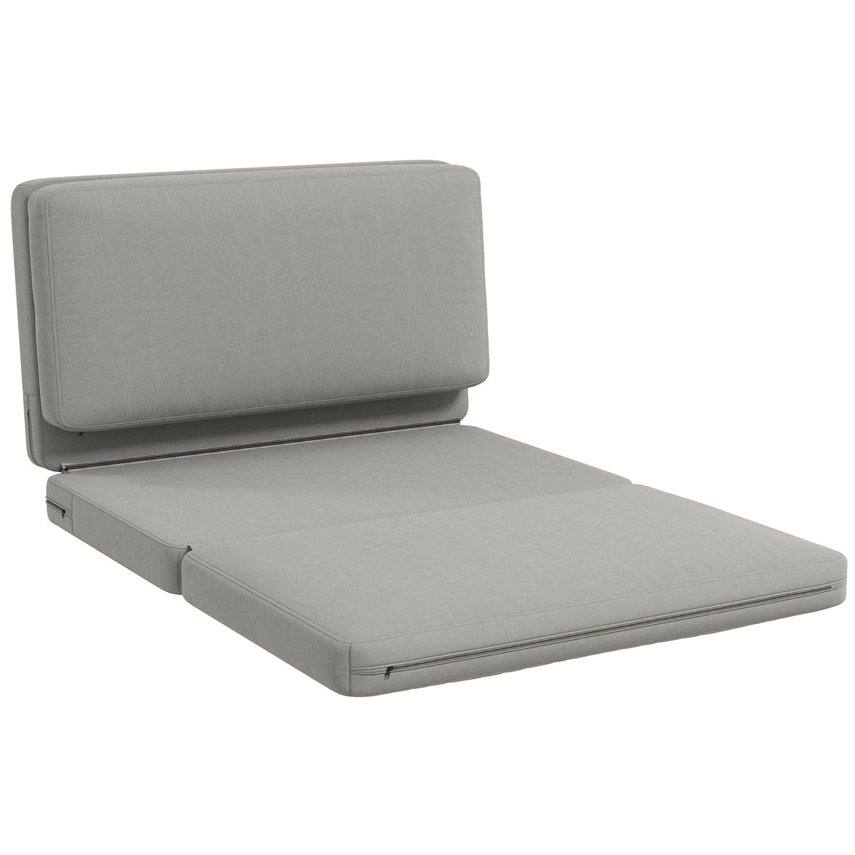 Floor sofa 3-in-1 folding sofa bed with velvet look, upholstered sofa bed can hold up to 240 kg for bedroom, living room, light gray