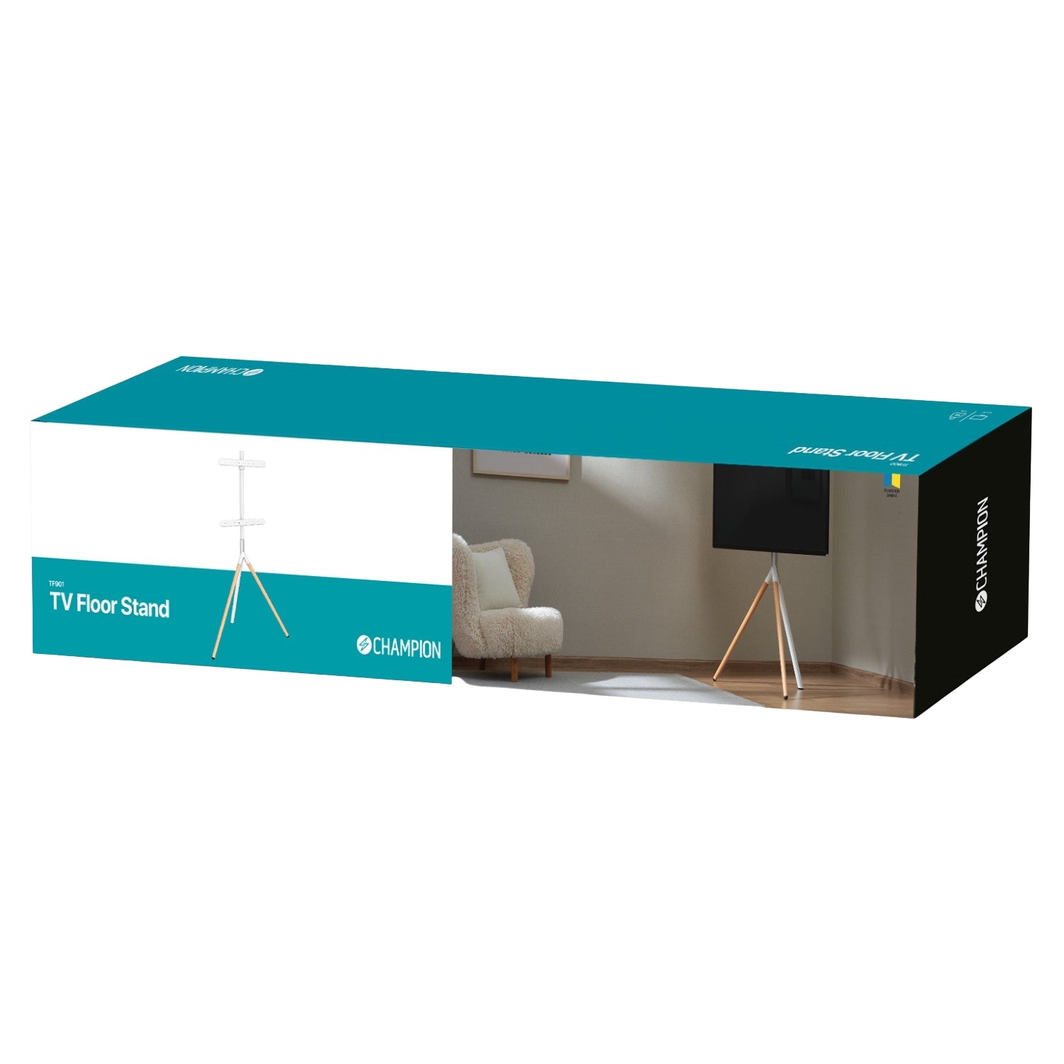 Floor standing TV bracket Wooden legs