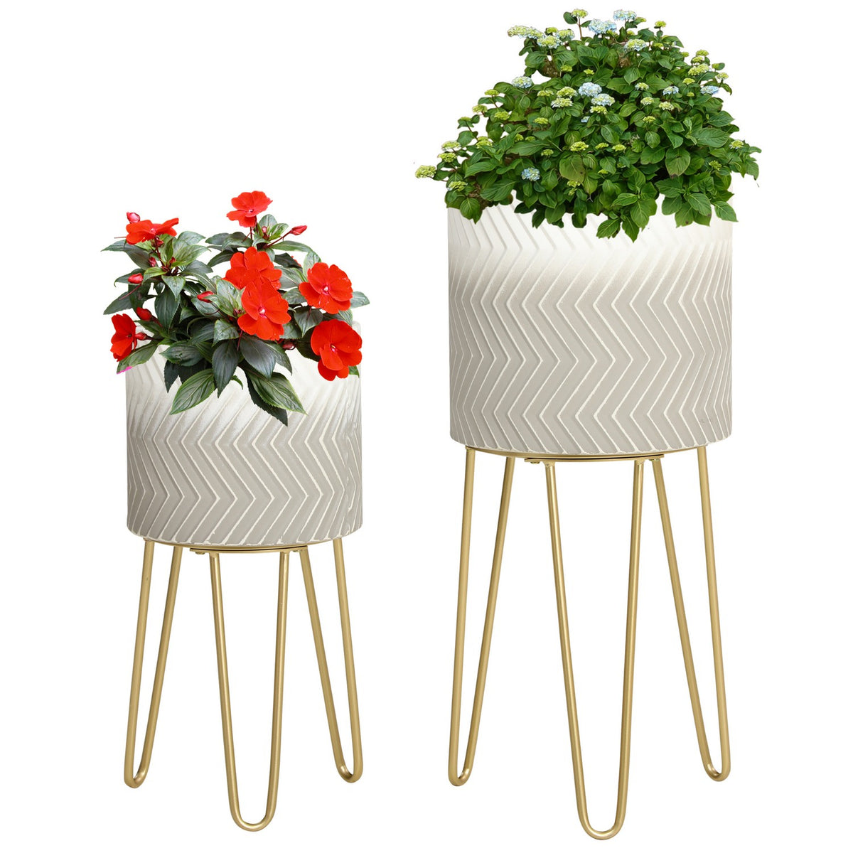 Flower Pots Set Of 2 Plant Stand Planter Frame Living Room Balcony Metal