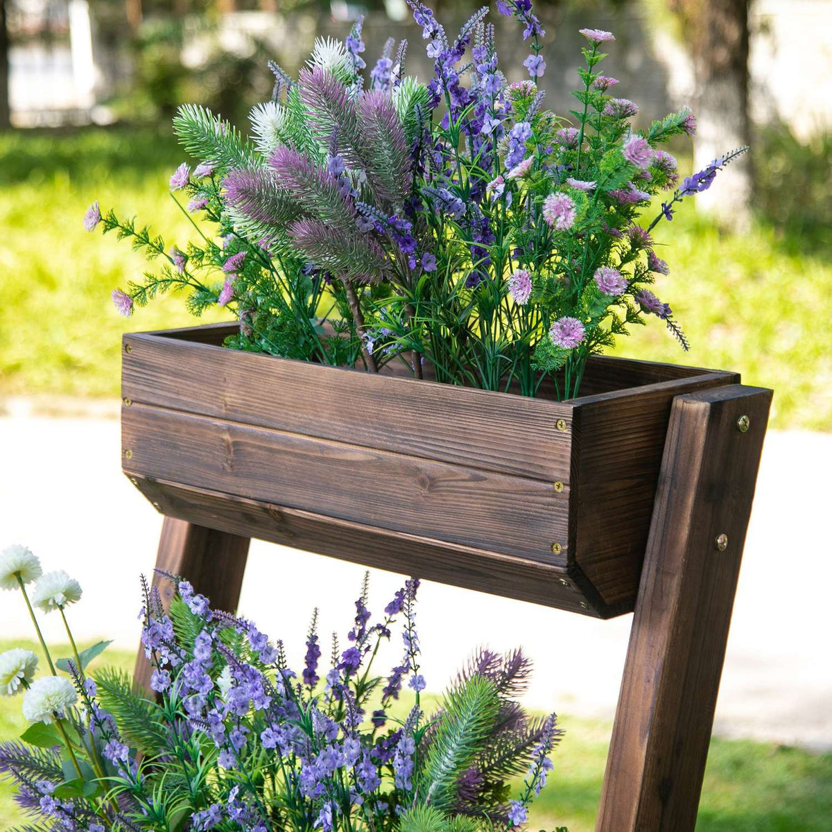 Flower Stand Wooden Plant Stand Flower Stairs Flower Shelf Plant Stairs Plant Shelf Brown 61 X 48 X 118 Cm