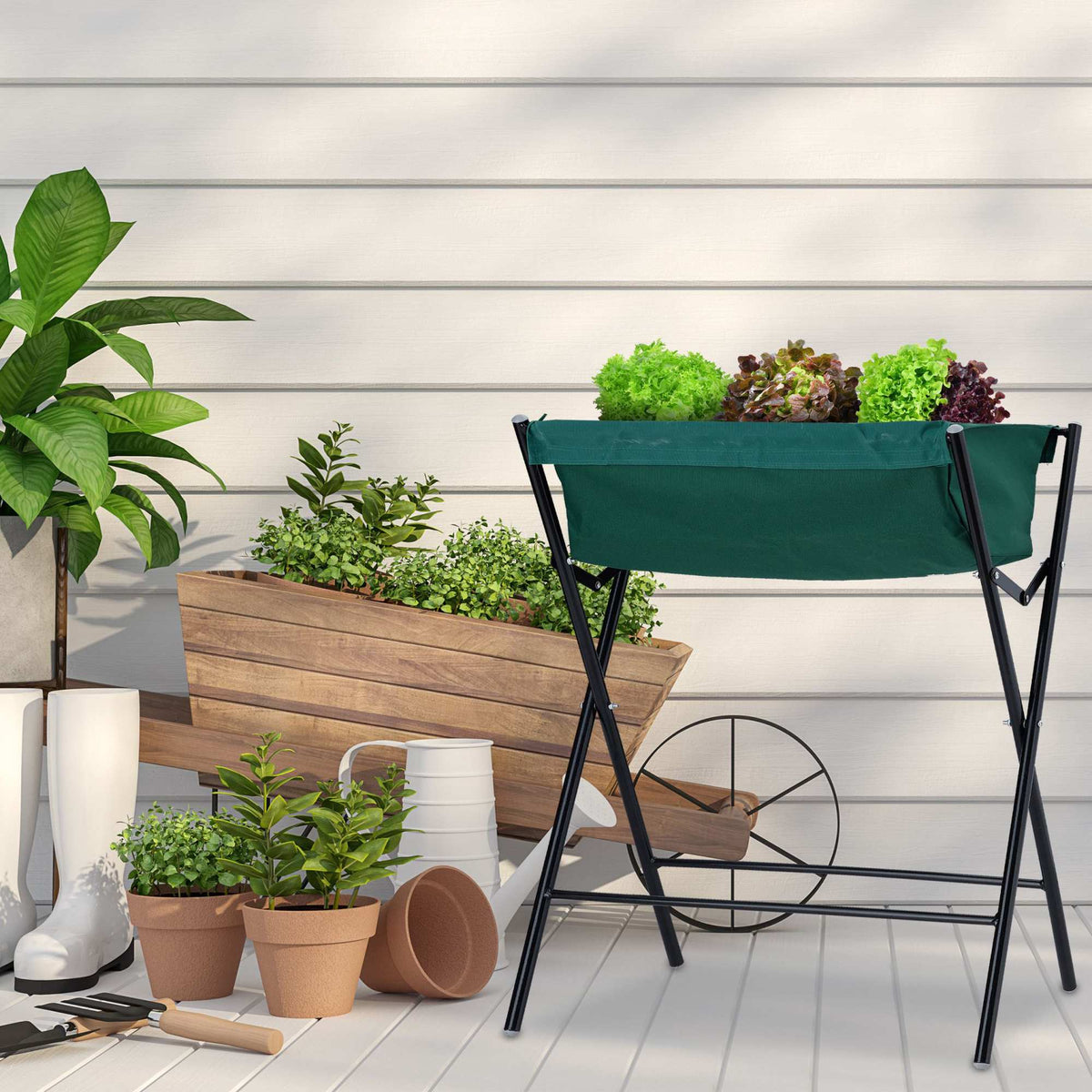 Flower box on legs foldable
