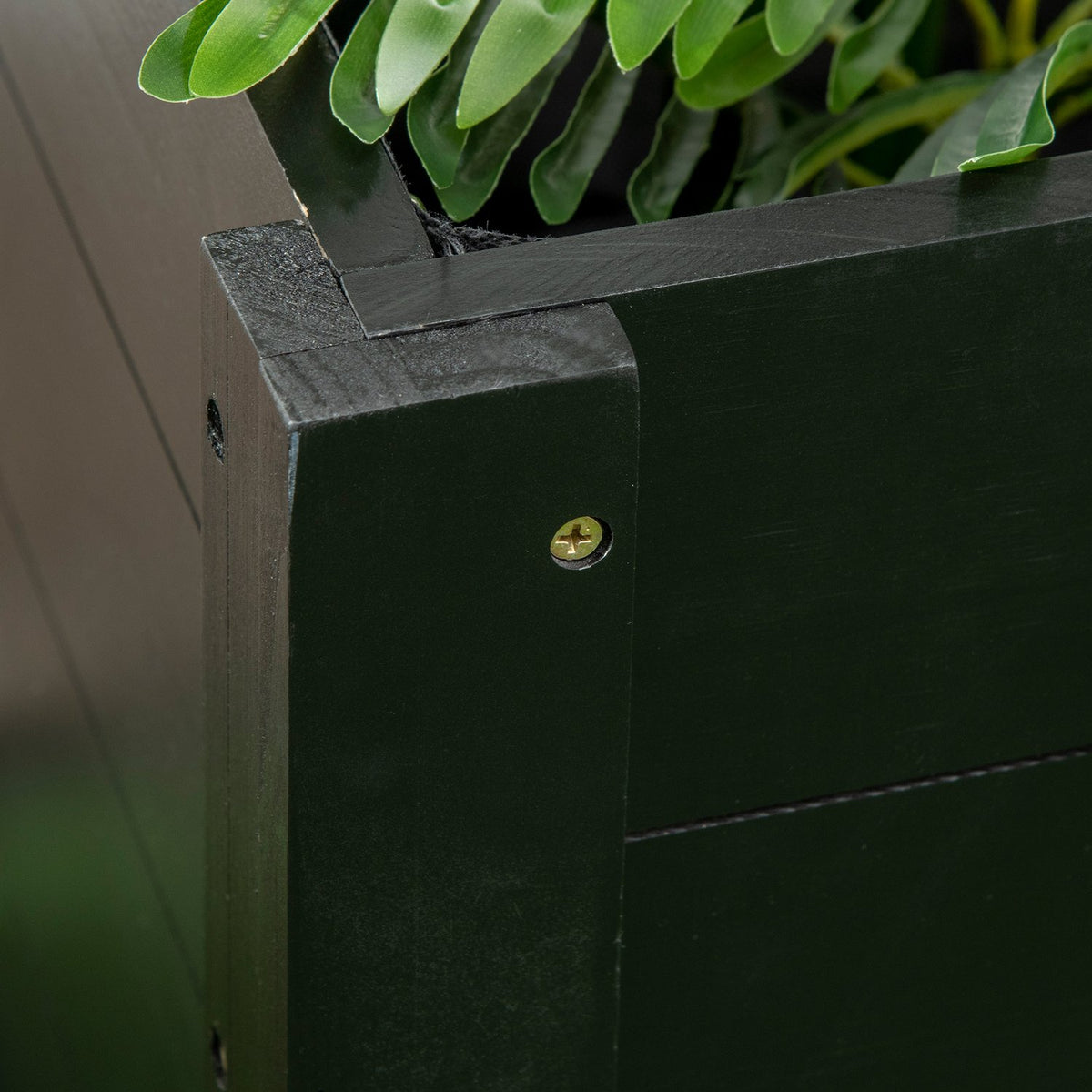 Flower box, raised bed with wheels, plant box, herb bed for garden, terrace and balcony, solid wood, black, 89 x 48 x 47 cm
