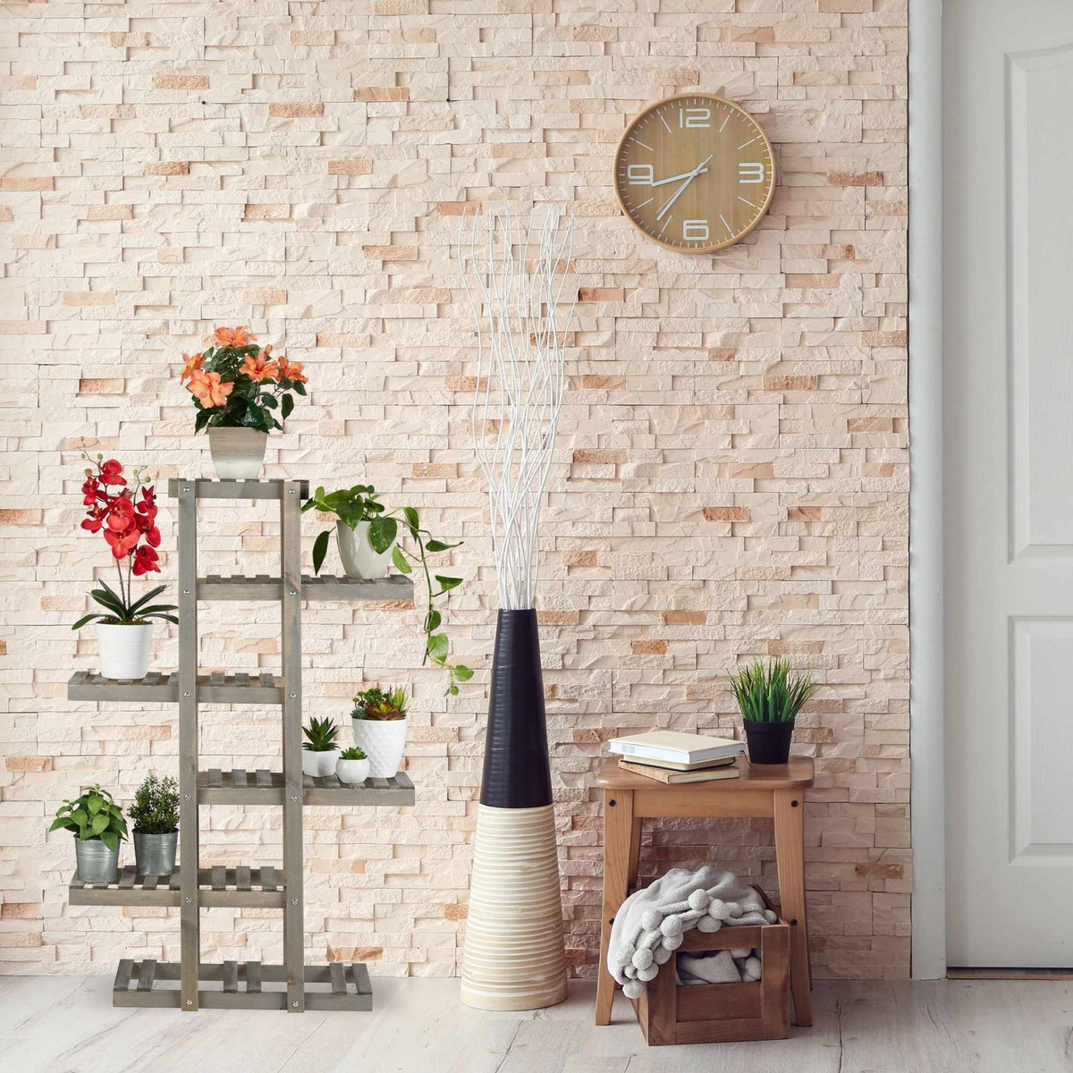 Flower shelf wood 5 levels
