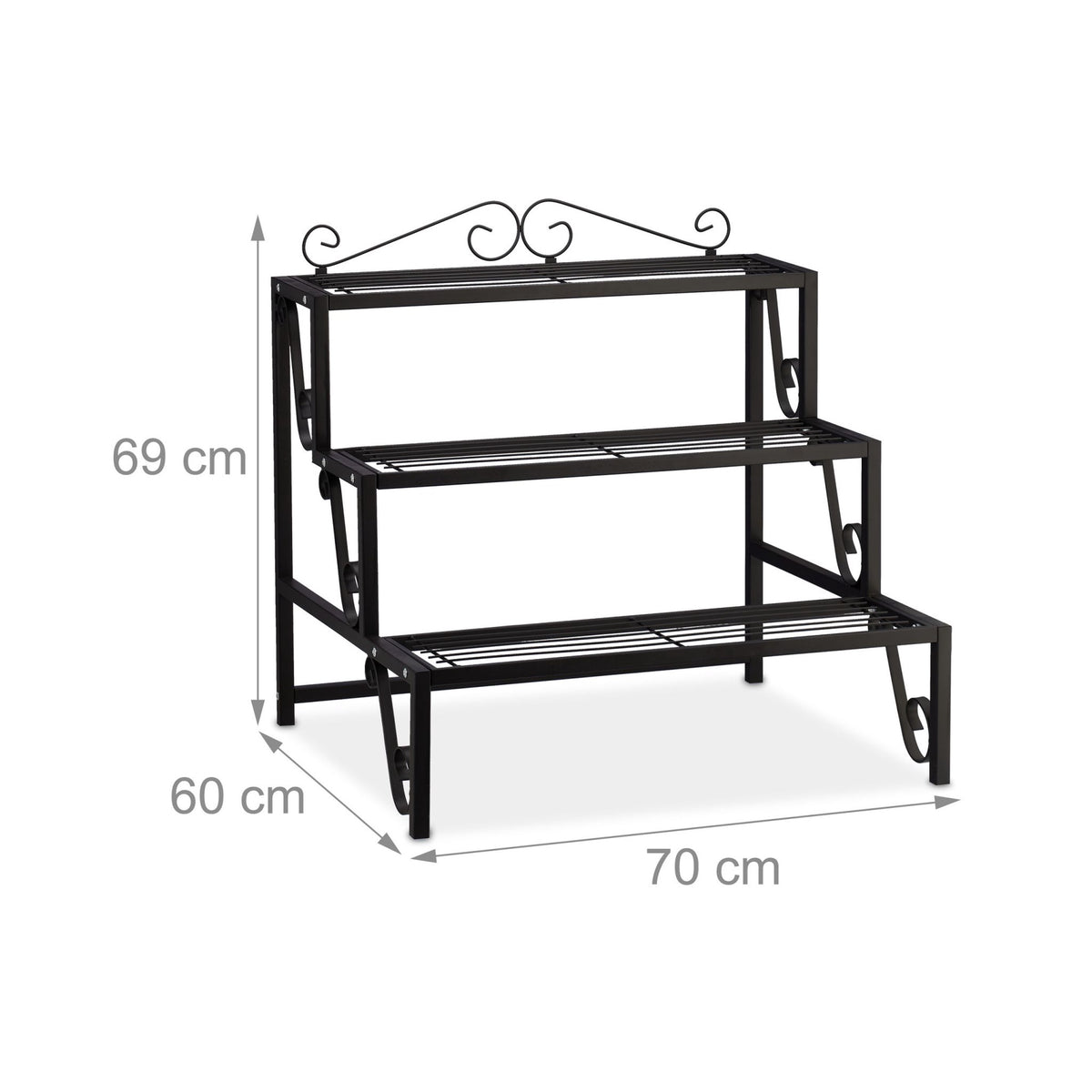 Flower staircase in metal 3 steps