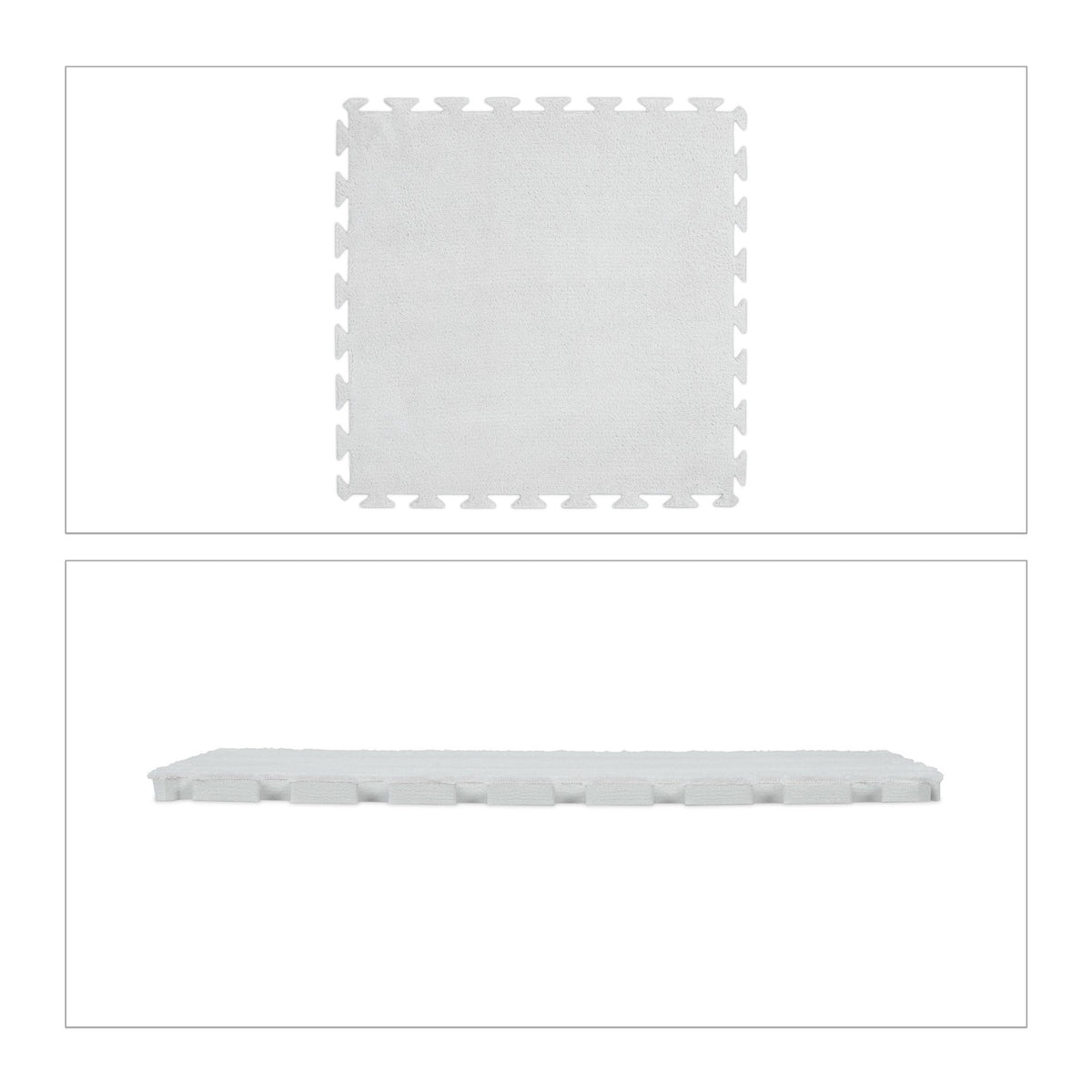 Fluffy puzzle mat in a set of 9