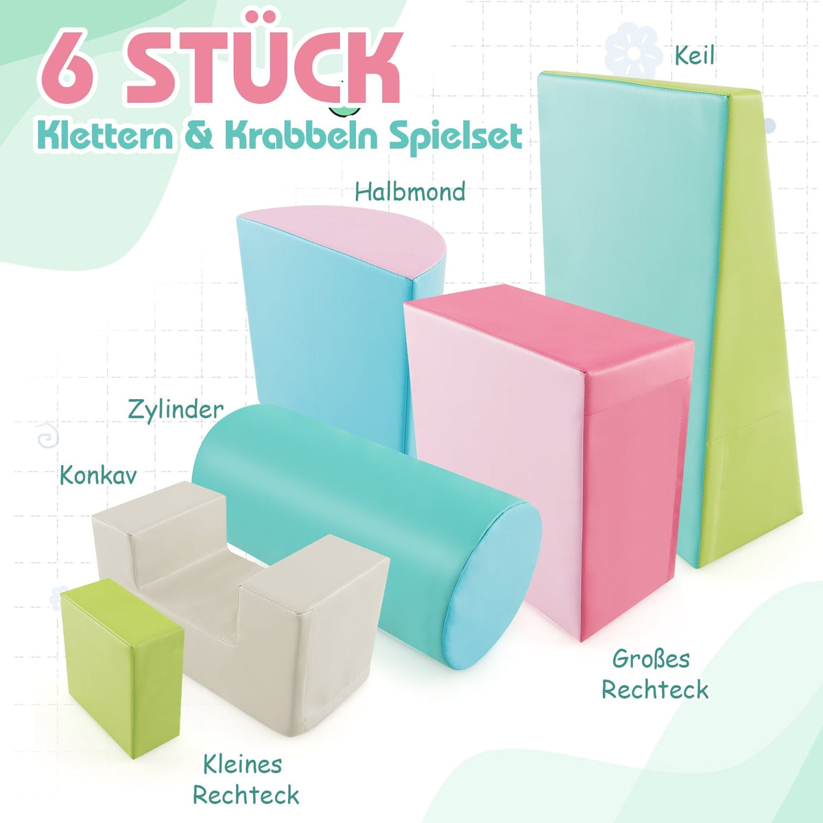 Foam Play Blocks Set – 6 Pieces, Soft & Safe for Kids