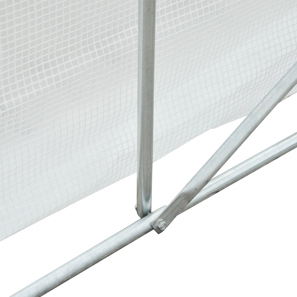 Foil Greenhouse 3.5X3X3M Uv Protection Tomato House, Mesh Window, Windproof, For Garden & Balcony, Metal, White