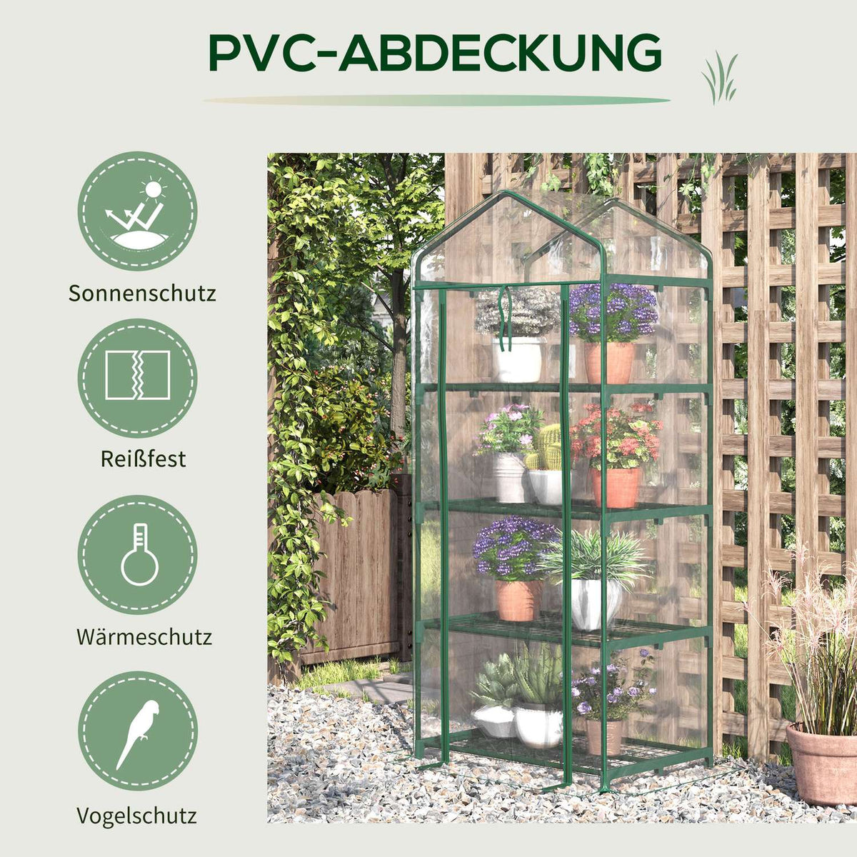 Foil Greenhouse For Tomatoes, 4 Shelves, Cold Frame, Green, 70X50X160Cm