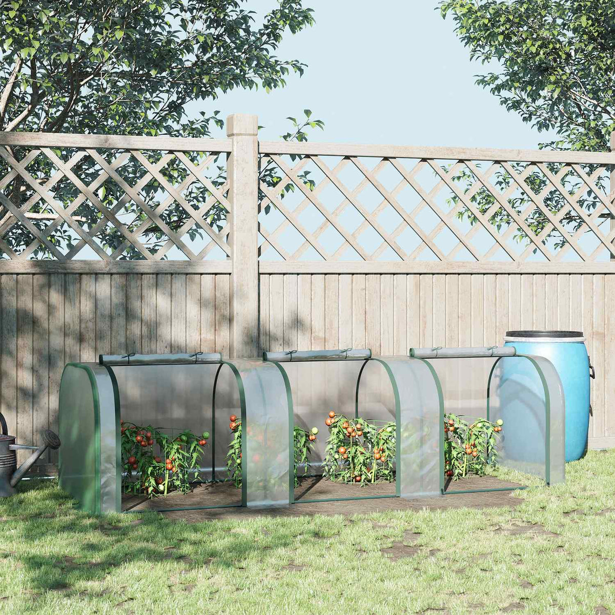 Foil Greenhouse, Greenhouse, Greenhouse With Door, Cold Frame, Plant House, Plant Cultivation, Foil, Steel, Transparent, 295 X 100 X 80 Cm
