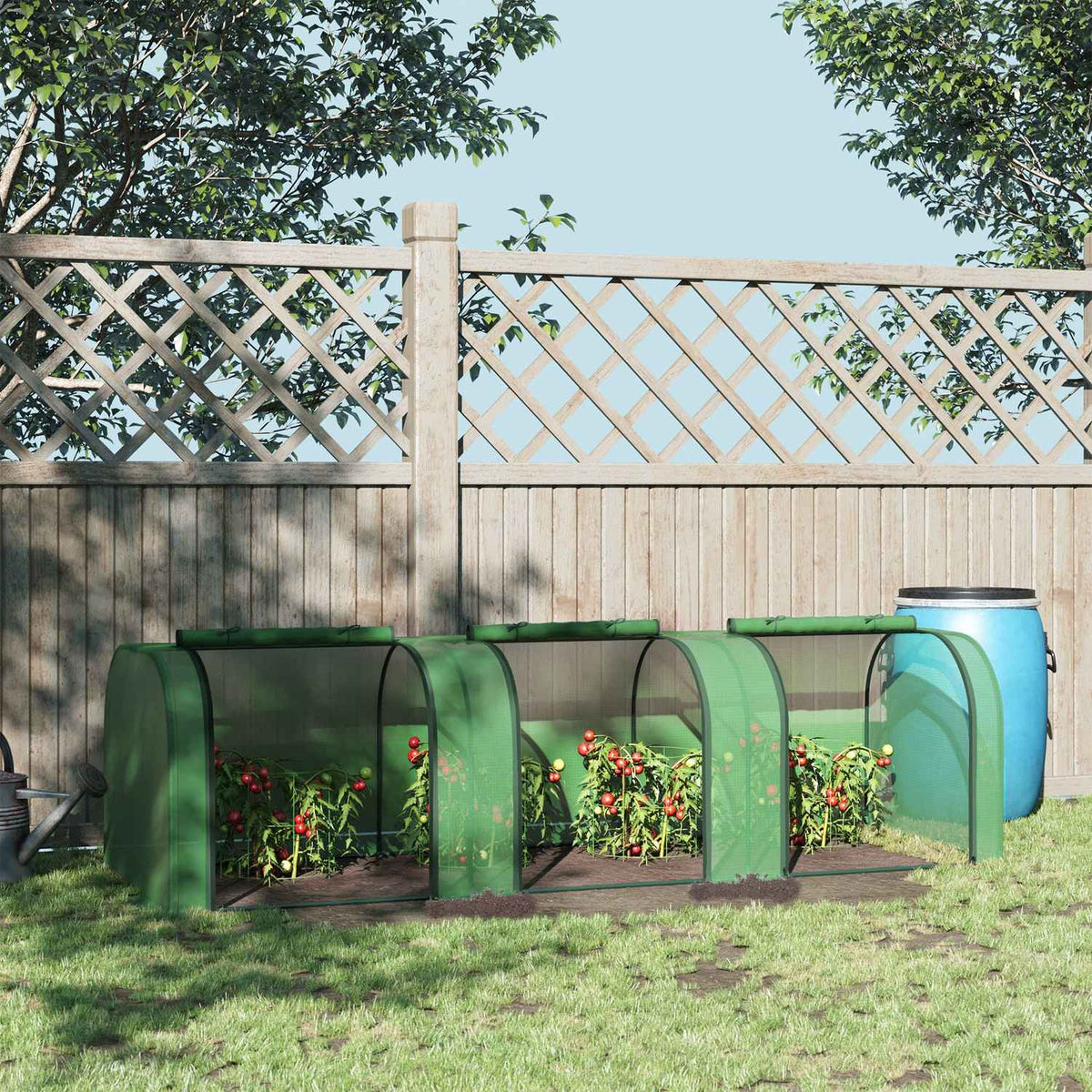 Foil Greenhouse Greenhouse With Door Cold Frame Plant House Plant Rearing Foil Steel Pe Green 295 X 100 X 80 Cm