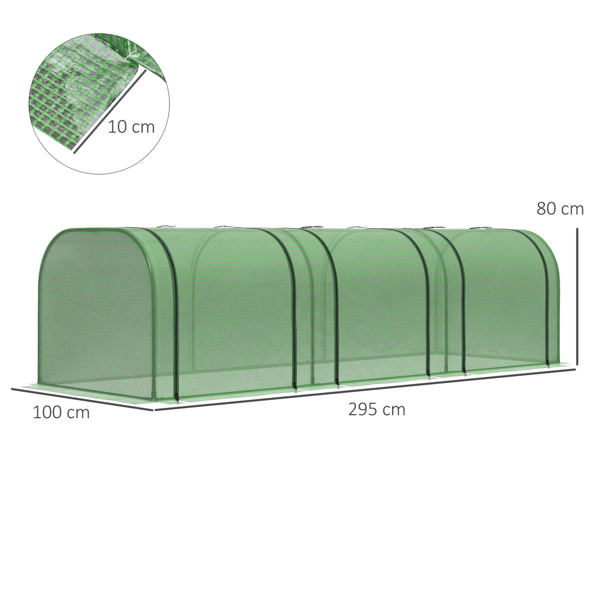 Foil Greenhouse Greenhouse With Door Cold Frame Plant House Plant Rearing Foil Steel Pe Green 295 X 100 X 80 Cm