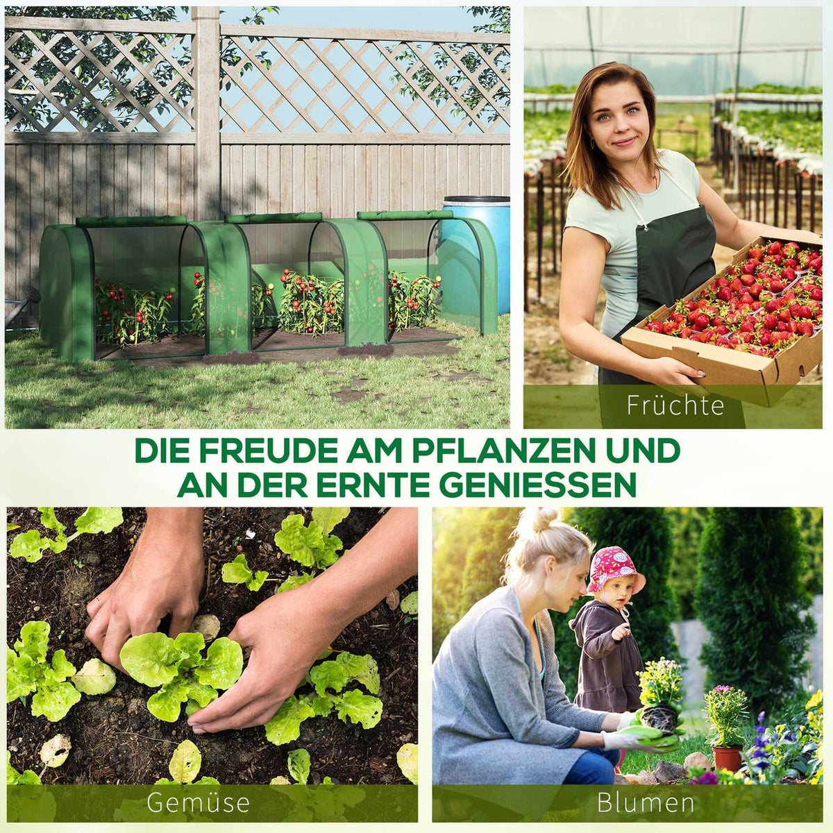 Foil Greenhouse Greenhouse With Door Cold Frame Plant House Plant Rearing Foil Steel Pe Green 295 X 100 X 80 Cm