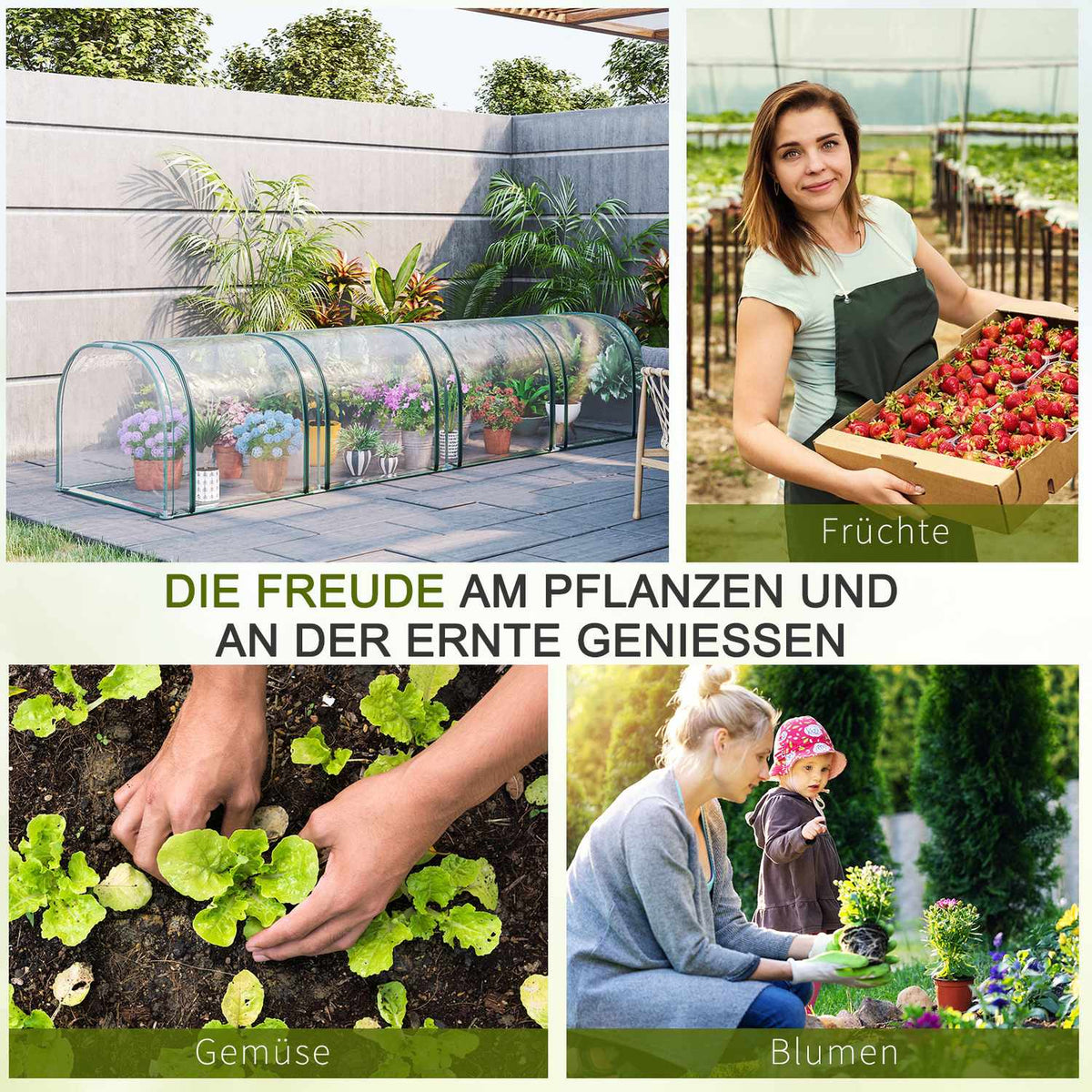 Foil Greenhouse Greenhouse With Door Cold Frame Plant Raising Plant House Foil Steel Pvc Transparent 395 X 100 X 80 Cm