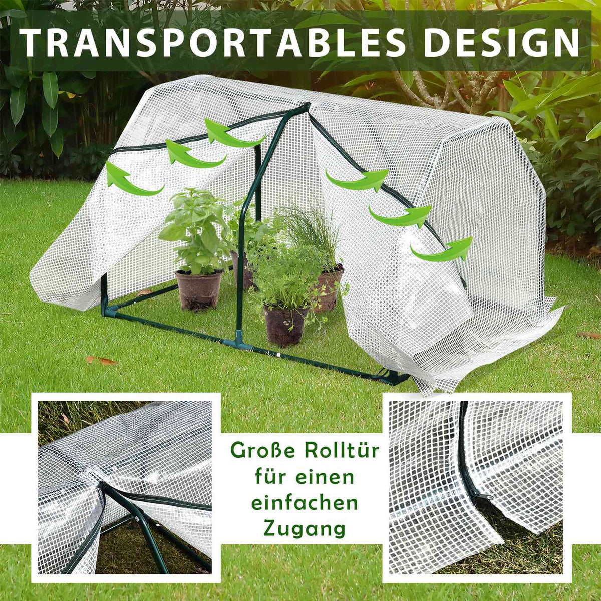 Foil Greenhouse, Mini Greenhouse, Uv Resistant Cold Frame, Greenhouse, Tomato House For Growing Garden, White, 99 X 71 X 60 Cm