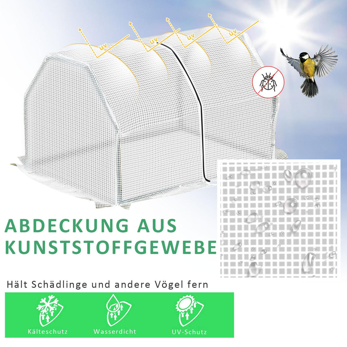 Foil Greenhouse, Mini Greenhouse, Uv Resistant Cold Frame, Greenhouse, Tomato House For Growing Garden, White, 99 X 71 X 60 Cm