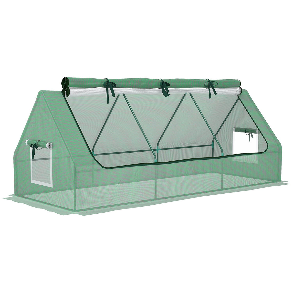 Foil Greenhouse Mini Greenhouse With Mesh Window, Uv-Resistant Cold Frame For Garden Growing, Pe Film, Green, 240 X 90 X 90 Cm
