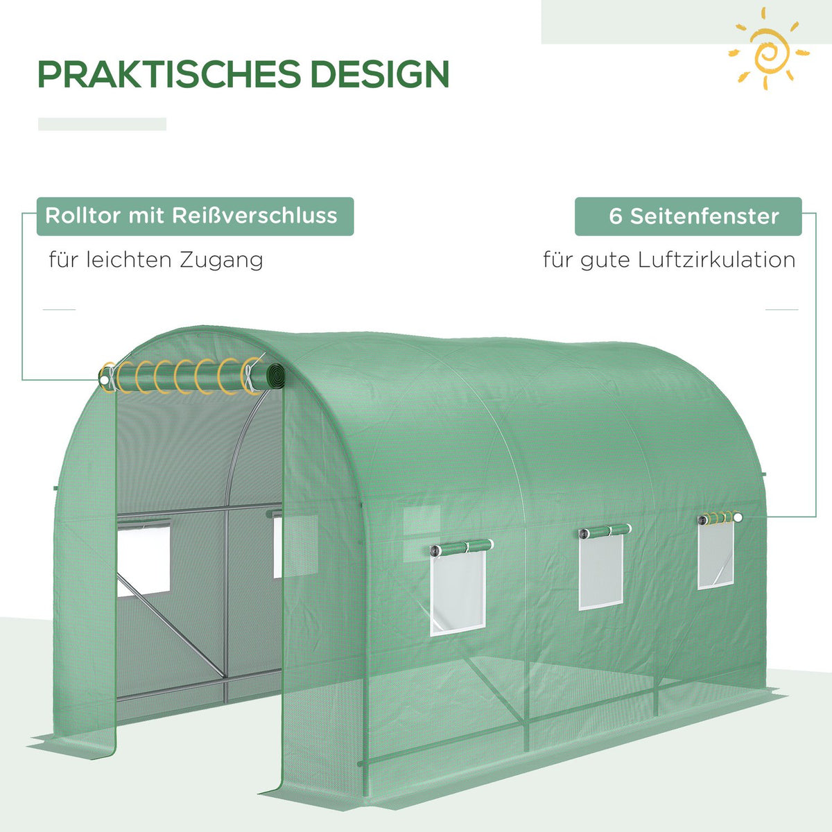 Foil Greenhouse Tomato Greenhouse Greenhouse Foil Tunnel Cold Frame With Window Green 350 X 200 X 200 Cm