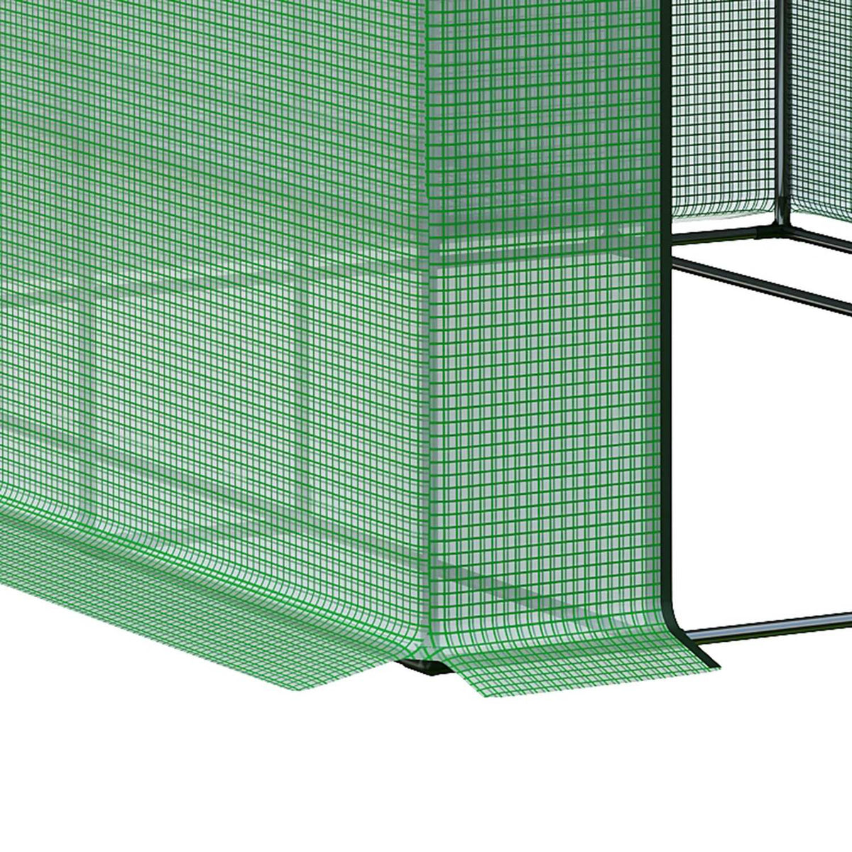 Foil Greenhouse Walk-In Greenhouse With 8 Shelves, Tomato Greenhouse, Cold Frame With Door, Green, Steel Pe Plastic