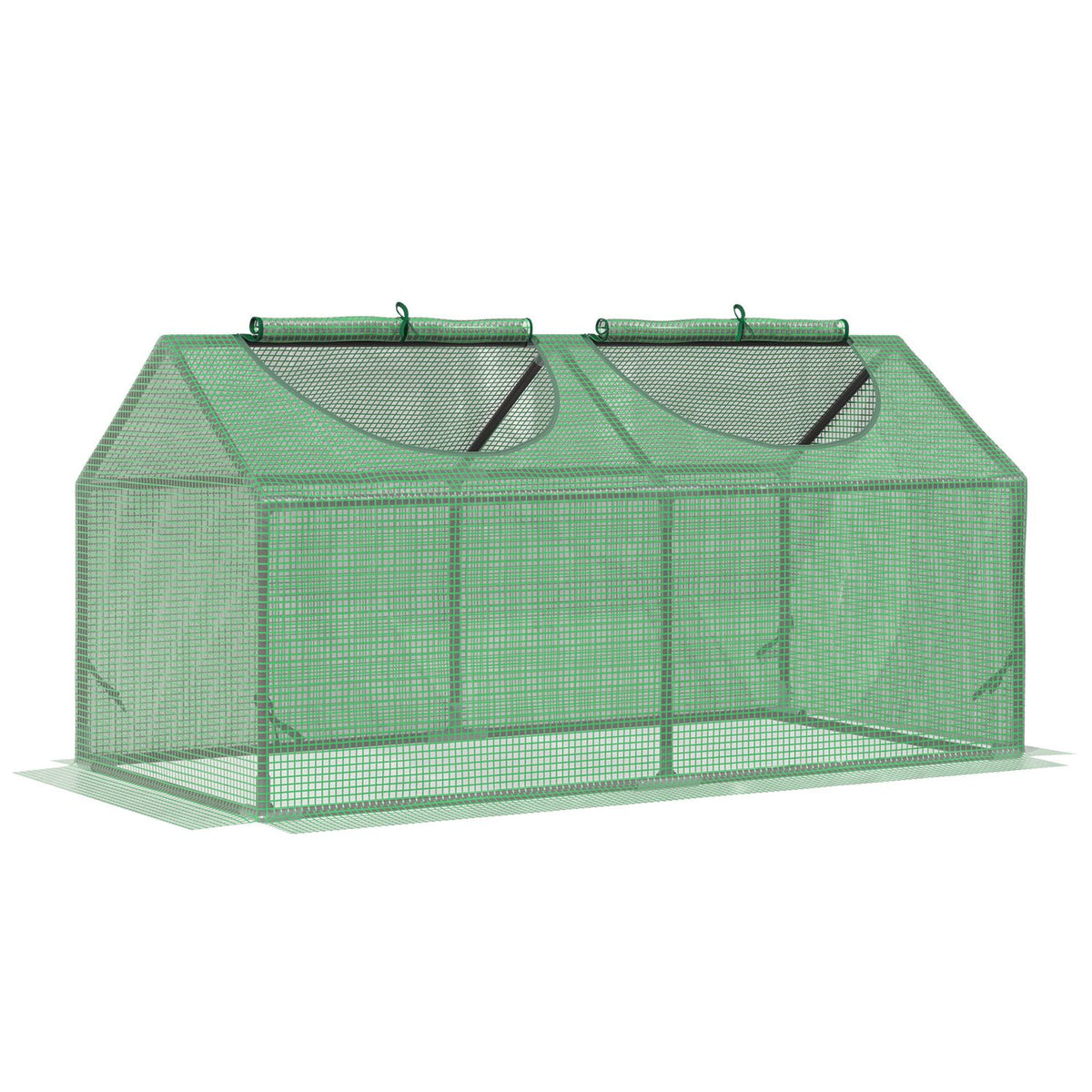 Foil Greenhouse With Window, Pe Greenhouse, Tomato House, Cold Frame, 120X60X60 Cm, Green