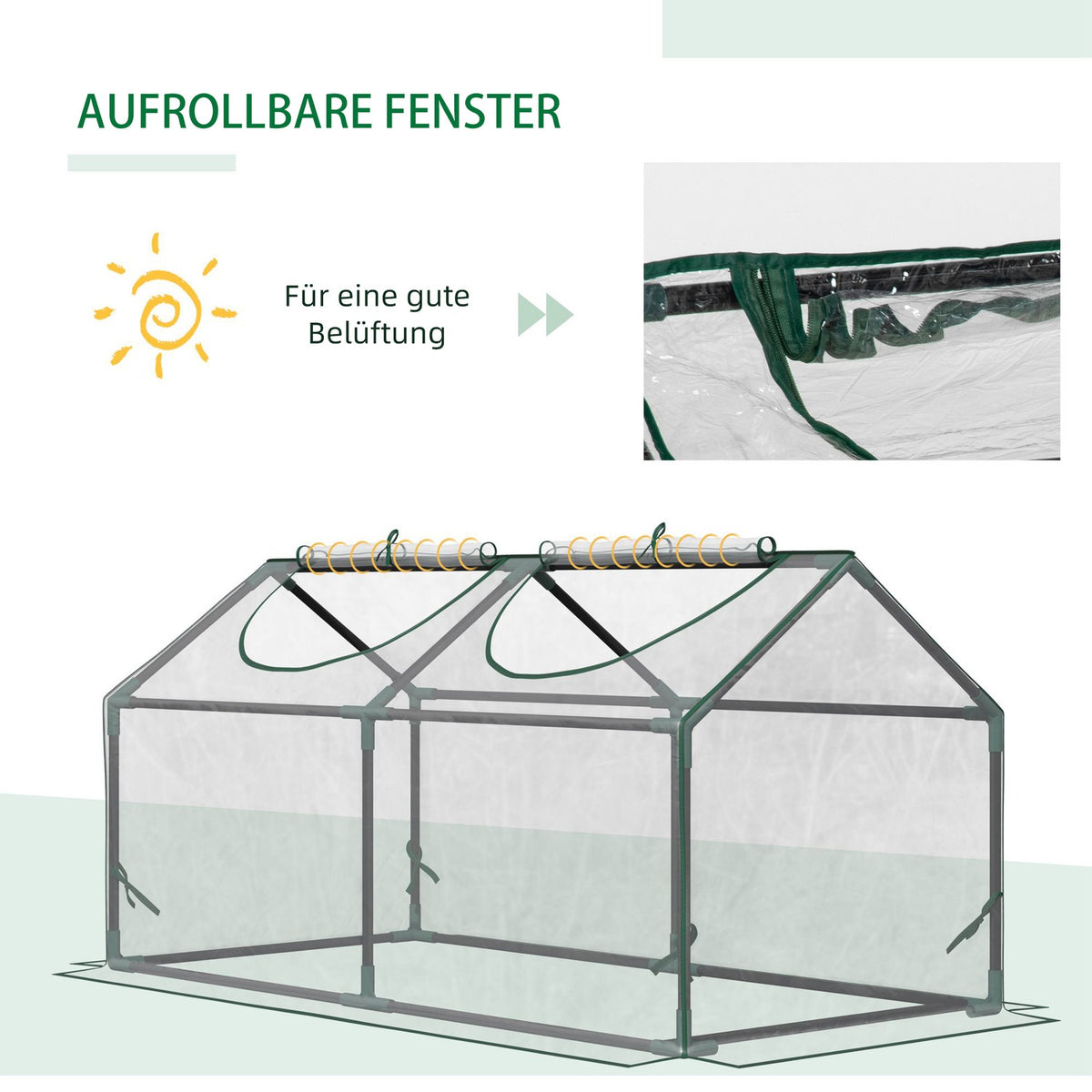 Foil Greenhouse With Window, Pvc Greenhouse, Tomato House, Cold Frame, 120X60X60 Cm, Transparent