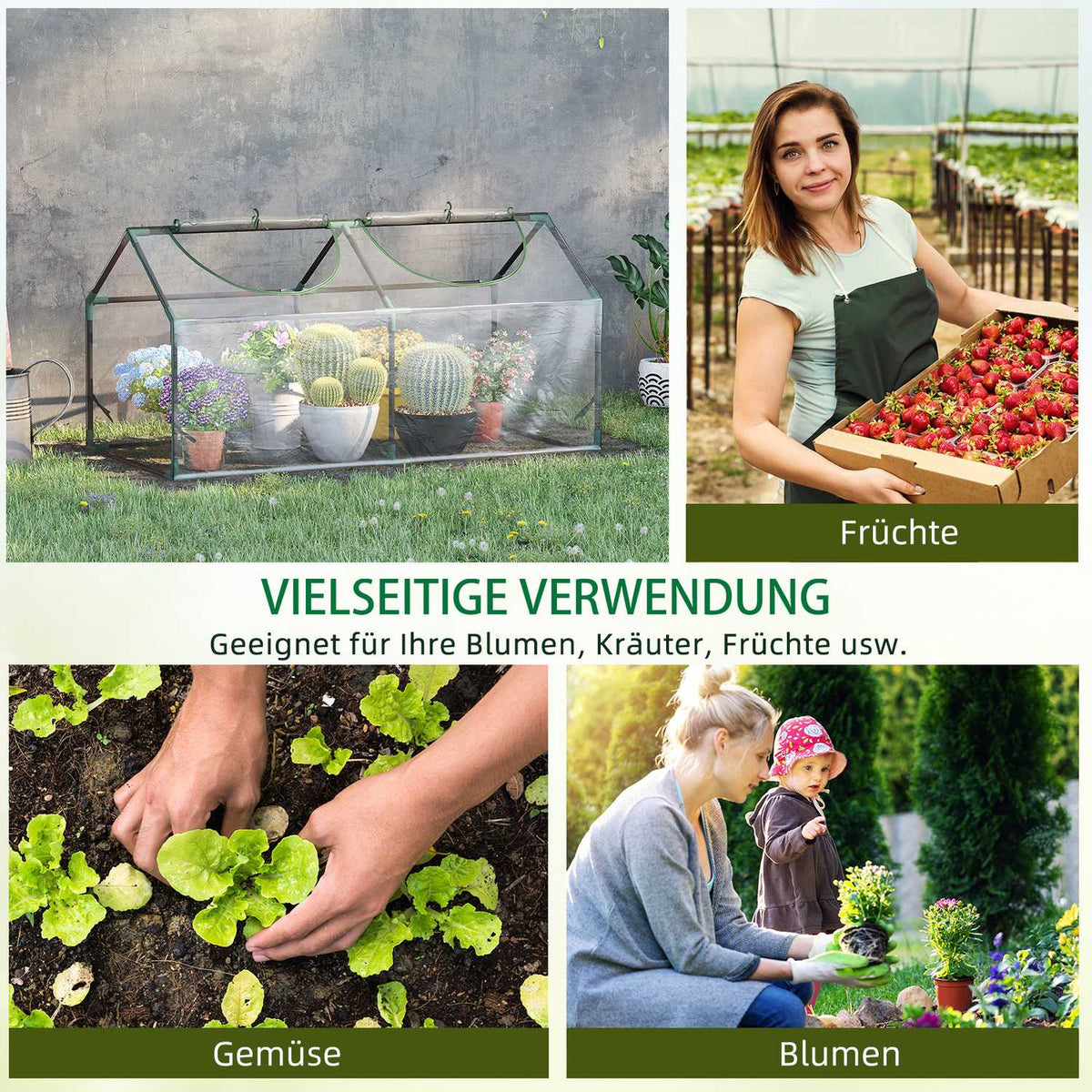 Foil Greenhouse With Window, Pvc Greenhouse, Tomato House, Cold Frame, 120X60X60 Cm, Transparent
